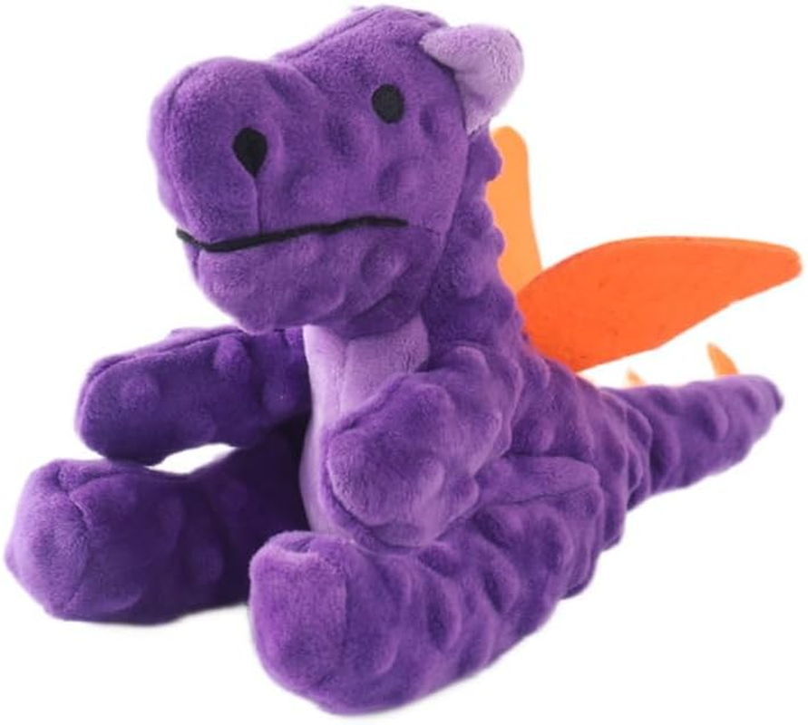 Dog Plush Toy for Puppy, Indestructible Tuffy Dog Squeaky Toys, Funny Stuffed Animals Toys with Cotton Material, Durable Chewing Toys (Dragon, Purple) image number 3