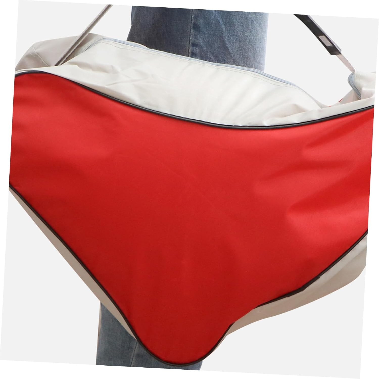 JUMPLAWN High-Capacity Red Mesh Tote Bag for Ice Skating and Roller Skates Shoulder Bag with Heavy Duty Handles Easy to Clean Storage for Sports Gear and Accessories image number 3