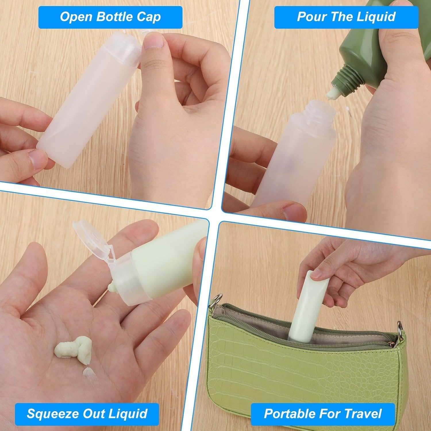 Clear Plastic Refillable Toothpaste Tubes, 6 Pack Empty Cosmetic Soft Bottles,Refillable Empty Toothpaste Bottle Tubes,Clear Plastic Cosmetic Soft Tube Bottles image number 6