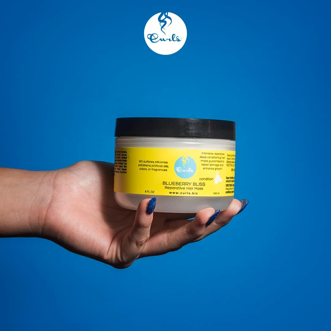 Curls Blueberry Bliss Reparative Hair Mask - Deep Conditioning - Repair, Protect, Restore, and Grow Your Hair - Detangle and Moisturize - for All Curl Types, 8 Fl Oz image number 3