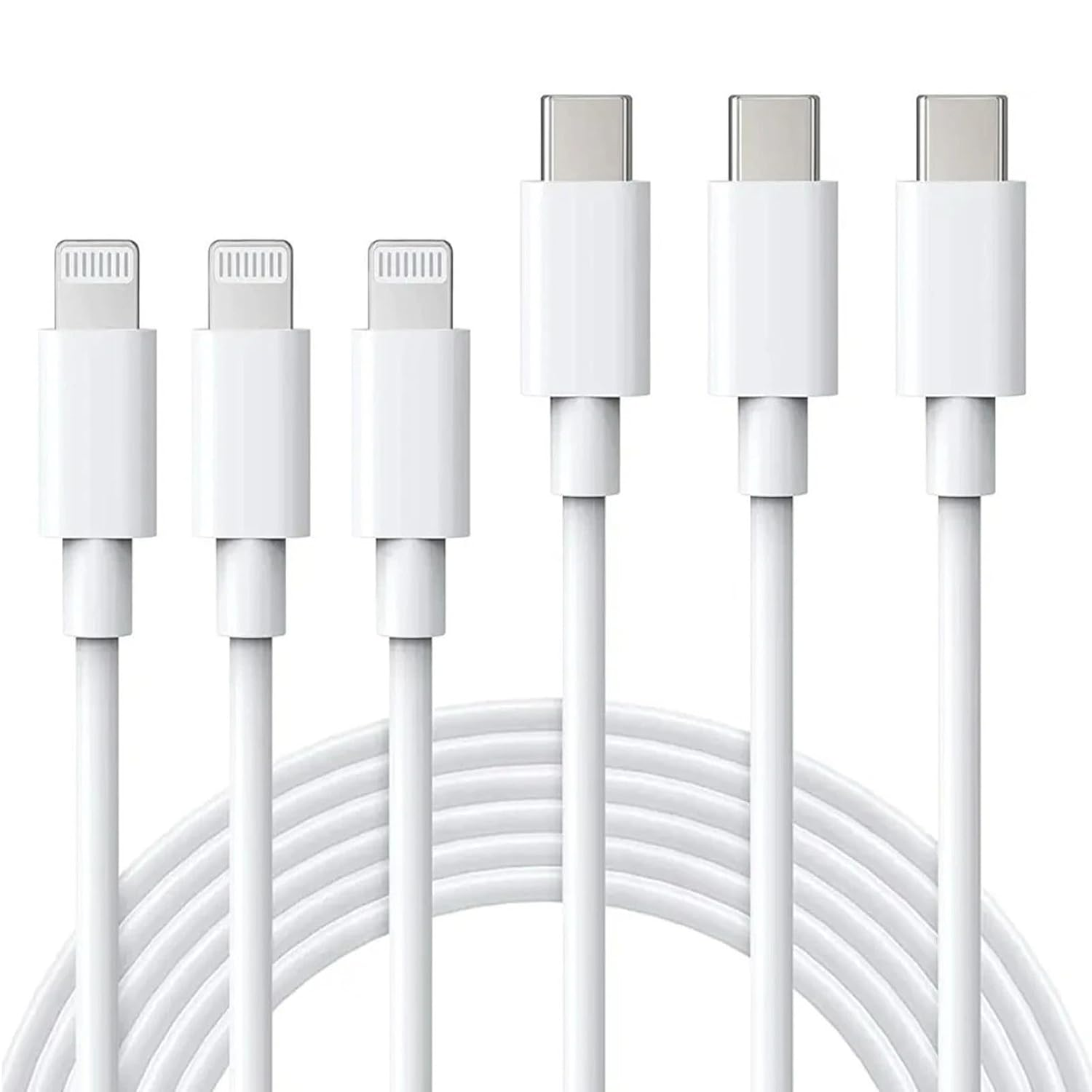 Gdsanlian 3-Pack 2M USB C to Lightning Cable 20W Fast Charging - Mfi Certified Iphone Charger Cord for Iphone 15/14/13/12/11/X/8, Ipad Pro/Air - 480Mbps Data Sync & PVC Durability (White) image number 1