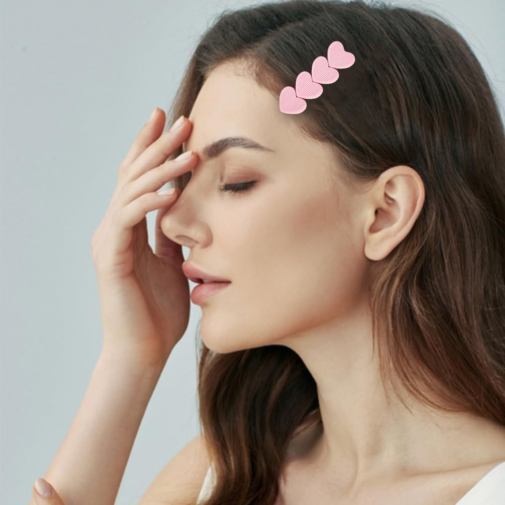 SOFPLATE Pack of 23 Hair Clips with Star Press Stud Metal Pink Hair Clips Colourful Aesthetic Heart Shape Teardrop Shape Elegant Decorative Headpiece Alligator Hair Pins Accessories for Long Short image number 2