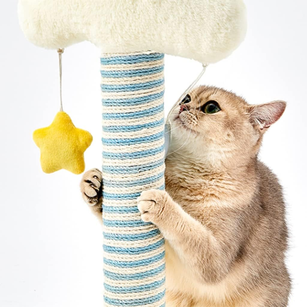 Creativity Cat Tree White Cloud Modeling, Cat Activity Tower with Colorful Jute Scratching Posts, Protect the Furniture image number 4