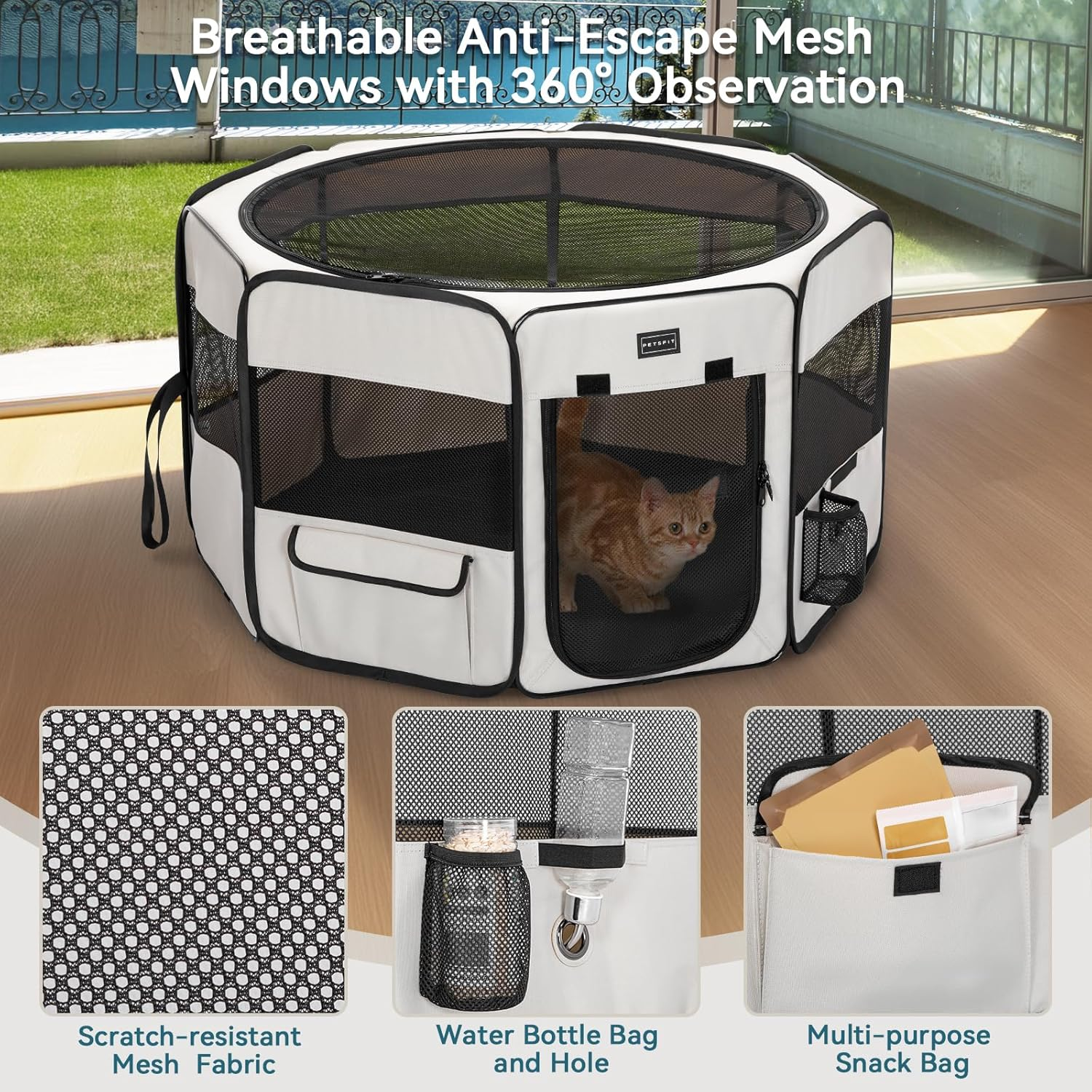 Petsfit Puppy Run Animal Playpen Foldable for Small Animals, Dogs, Cats image number 3