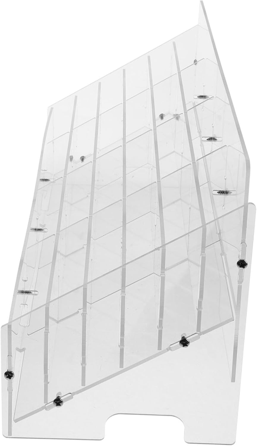 HOOTNEE Elegant Acrylic Phone Card Organizer 3 Sections Desk Accessory Business Card Holder Slot Desktop Storage image number 1