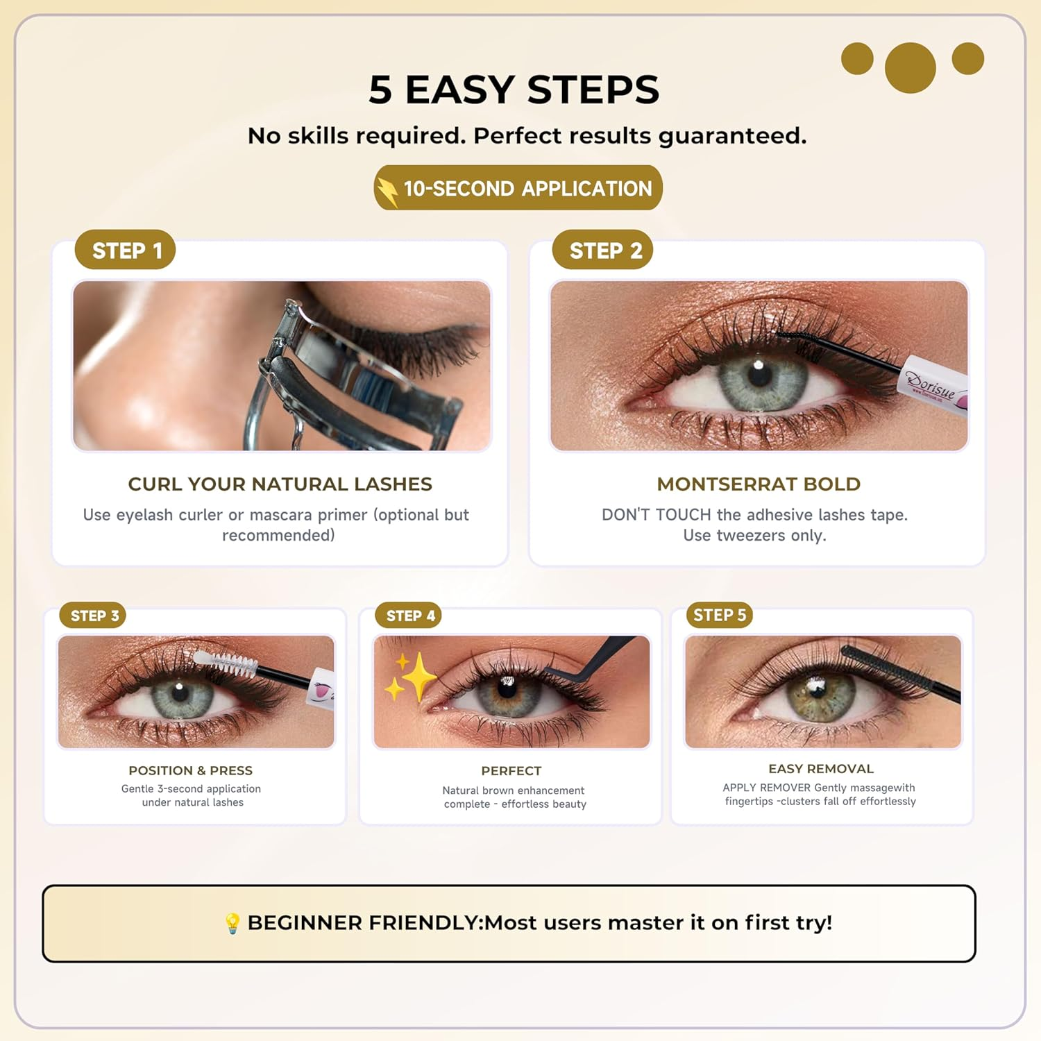 Dorisue Dramatic Volume Cluster Lashes 168PCS - Theater Grade High Impact Kit with Reinforced Bond Technology, Christmas Party New Year, Professional Tools with Premium Tweezers Bond Seal Remover image number 2