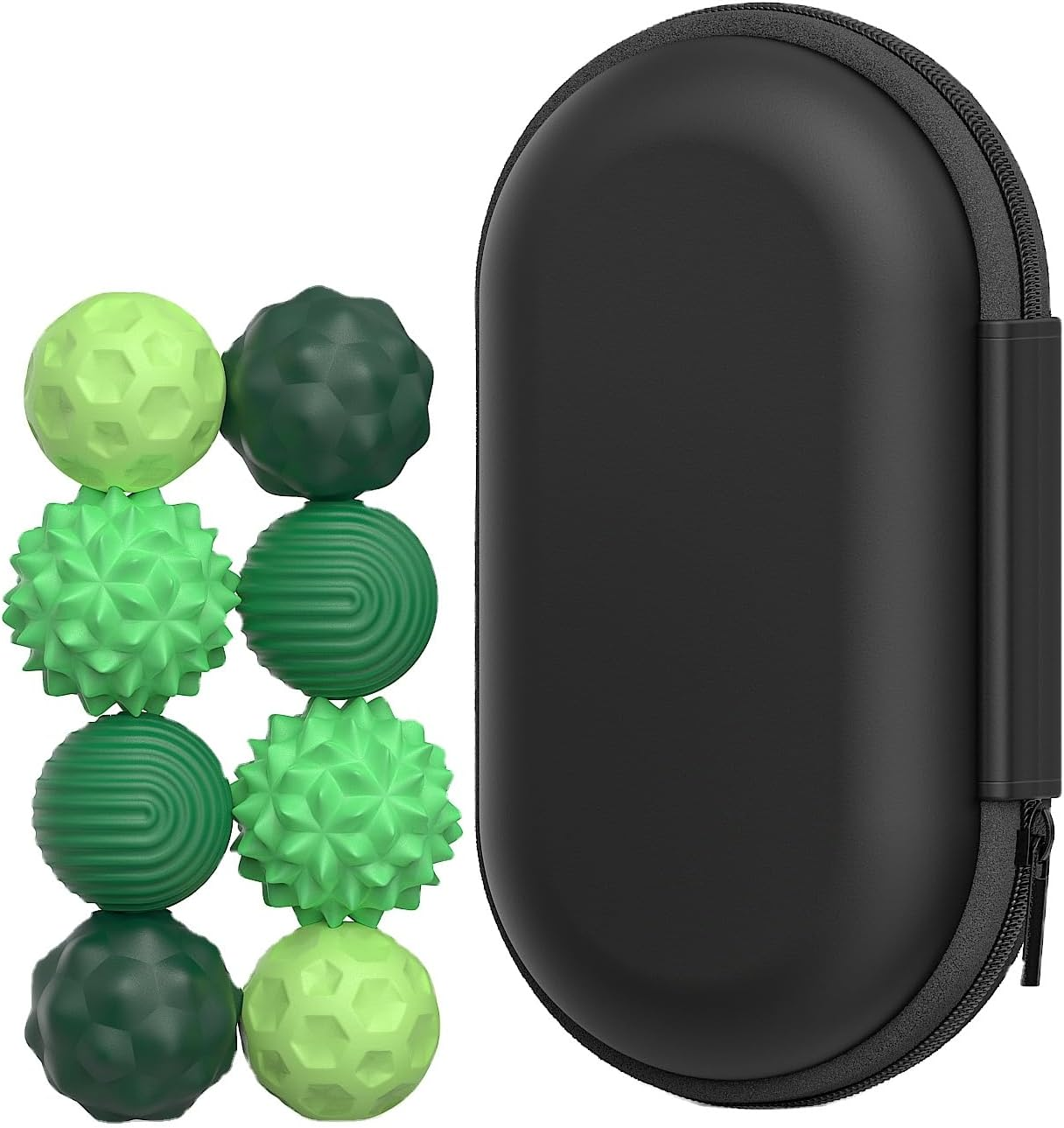 Generic 8 Pcs Fidget Balls for Adults & Teens &ndash; Small Desk Toy for Focus & Relaxation &ndash; Green Silicone Sensory Balls