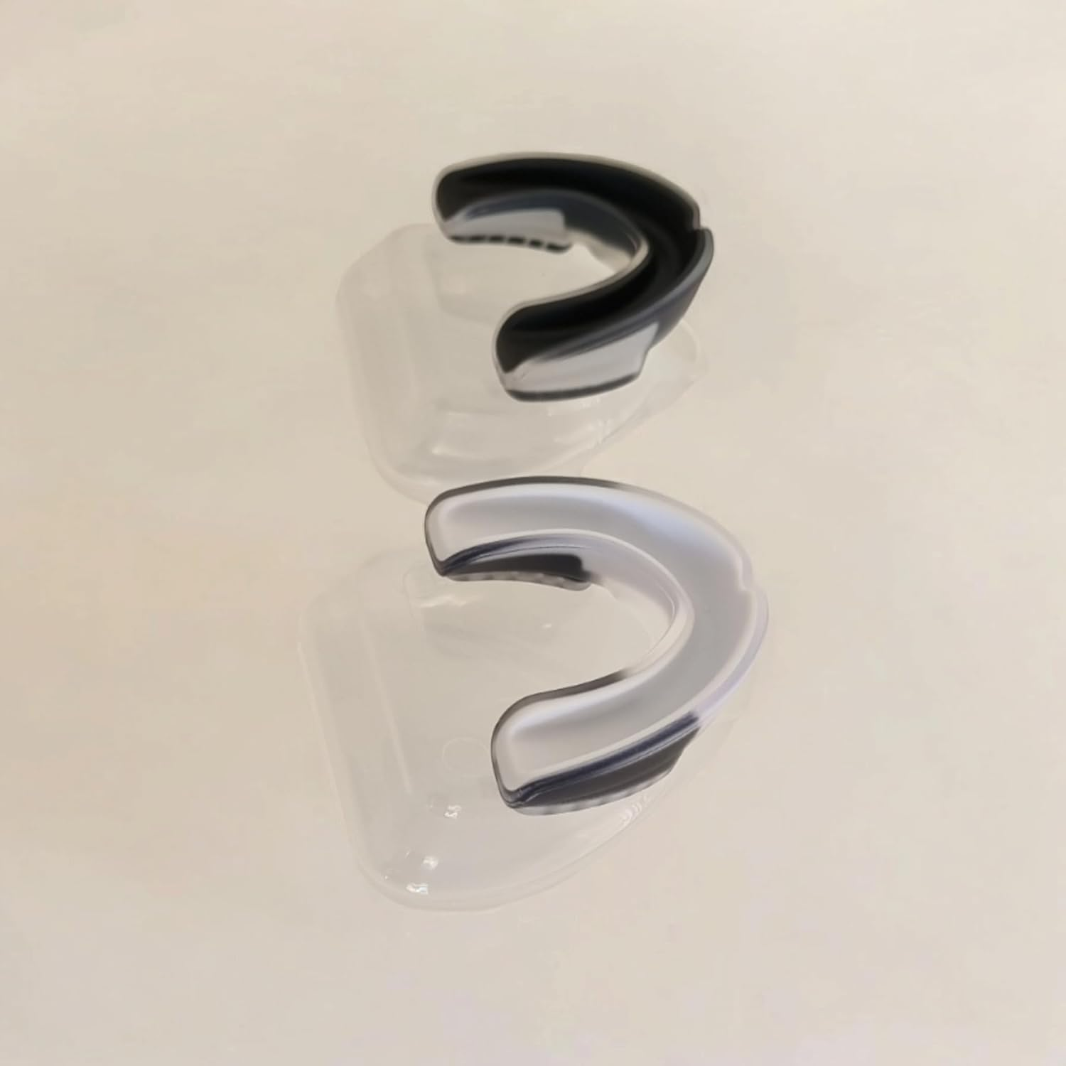Custom Fit Mouth Guard for Sports &ndash; Easy to Mold Custom Mouth Guard &ndash; Sports Mouth Guard for Adults & Kids &ndash; Shock Absorbing Mouth Guard in White & Black Colors &ndash; Pack of 2 (Adults)
