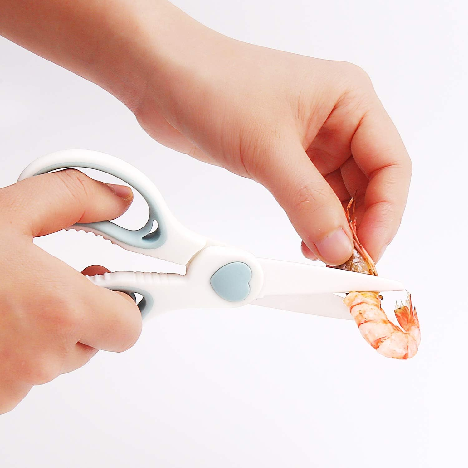 Ceramic Scissors for Baby Food by WELLSTAR, Safety Healthy BPA Free Portable Toddler Shears with Protective Blade Cover and Travel Case, 2 Pack image number 1