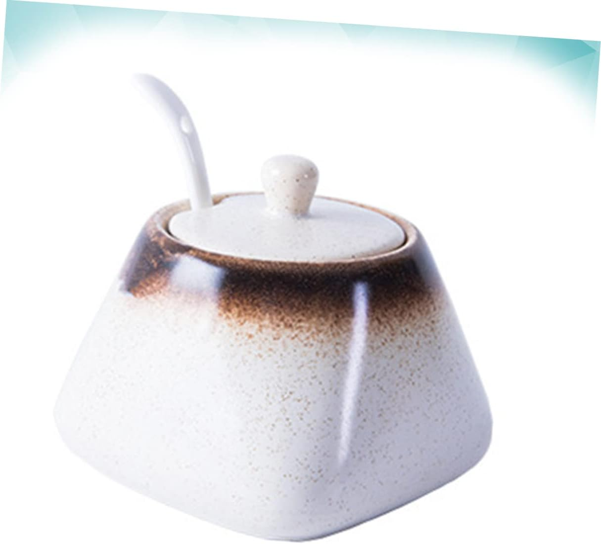 Hoement Ceramic Spice Jar for Kitchen Seasoning Organizer Practical Storage Jars Lids and Spoons for Home Cooking and Baking image number 4