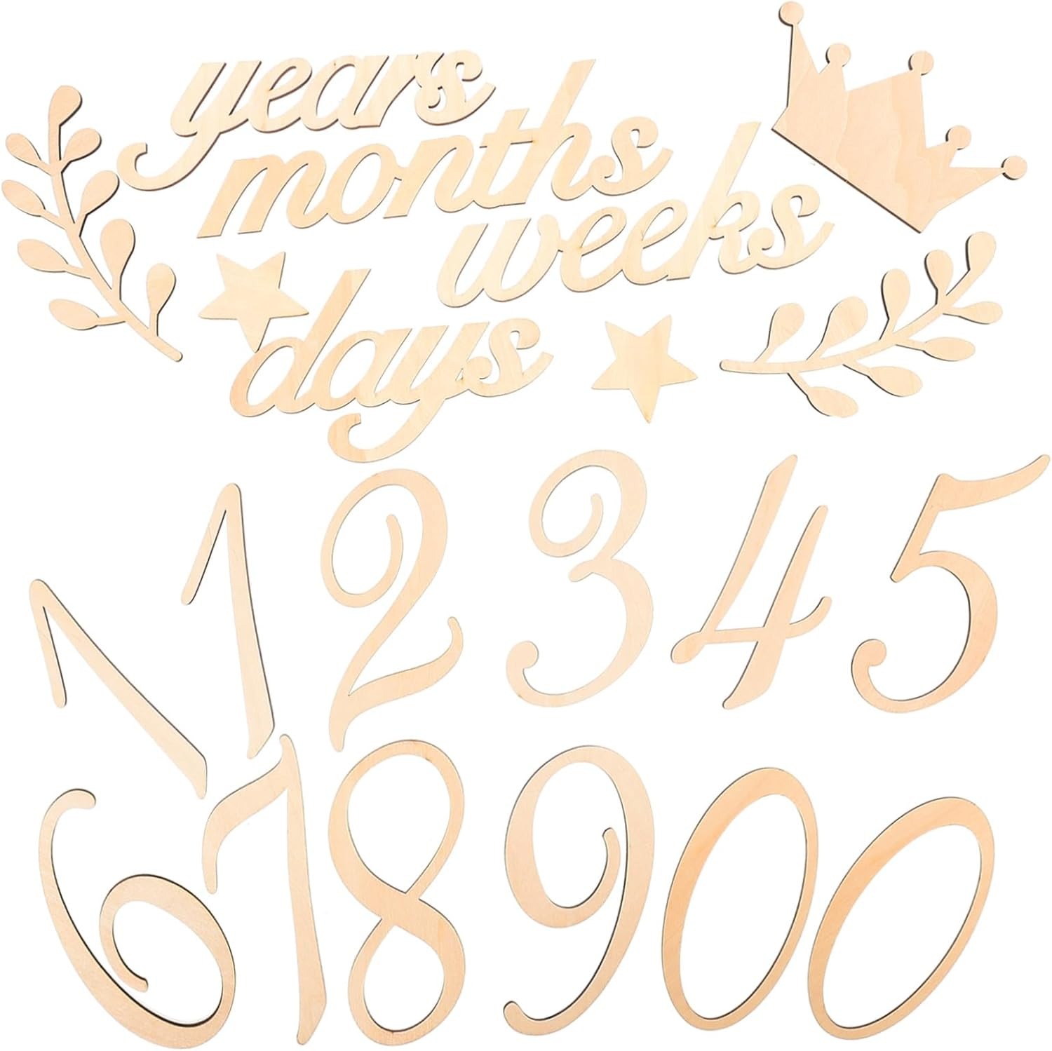 Cartoon Milestone Cards for Newborn Wooden Photo Props Growth Announcements image number 4