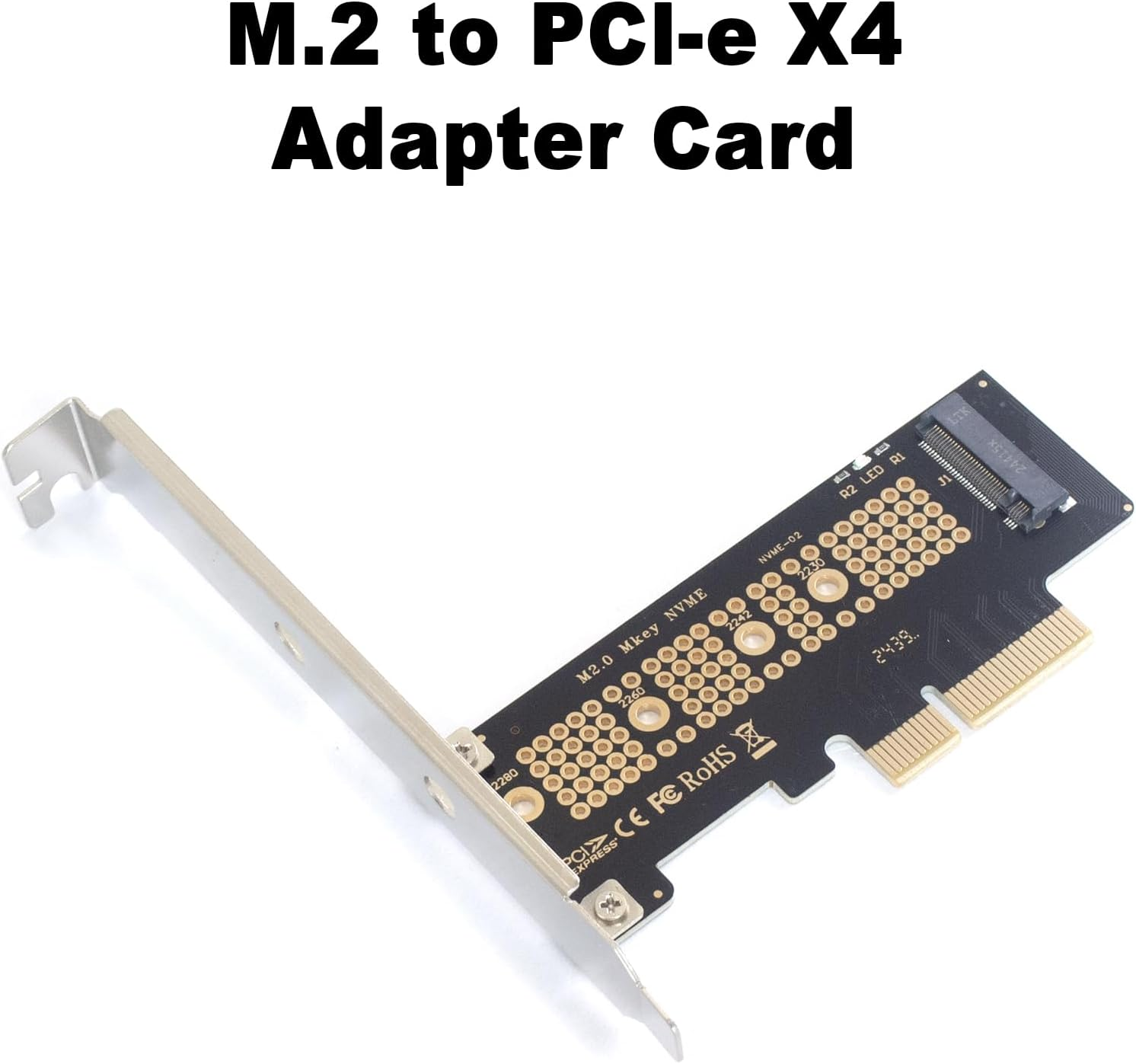 Duttek M.2 to PCIE Adapter 4.0,3.0,2.0, 1.0, NVME Pcie Adapter X4 for 2230/2242/2260/2280 M.2 Nvme Solid State Drives, PCIE X4 M.2 NVME Protocol Expansion Card image number 1