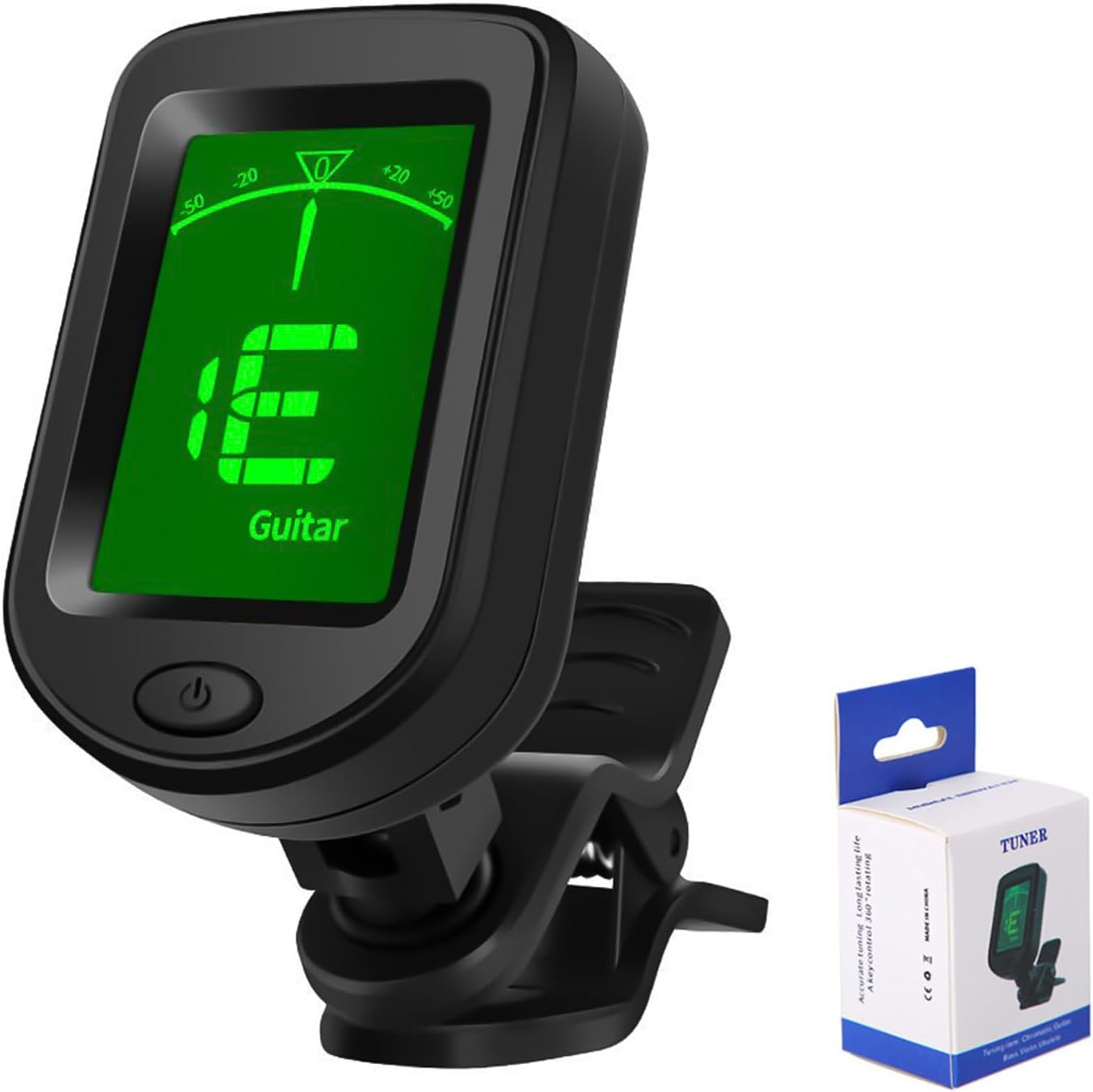 Guitar Tuner Clip-On, 360&deg; Rotating Accurate Tuning Clip-On for Guitar with Color LCD Display and 5 Rhythm Modes, Musical Instrument Tuner for Bass Guitar Violin Banjo Ukulele Music Beginner image number 4