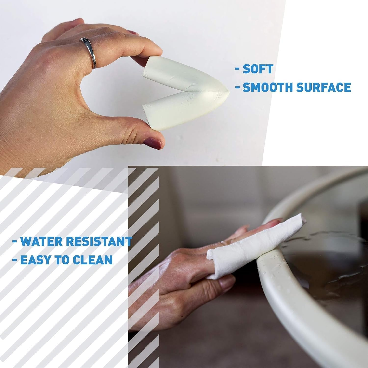 17.4Ft Furniture Edge and Corner Guards, 16.5Ft Edge 4 Corners Baby Proofing Edge Corner Guards, Adhesive Protective Foam Cushion Non Toxic Childsafe Corners Proofing Set for Stair Countertop