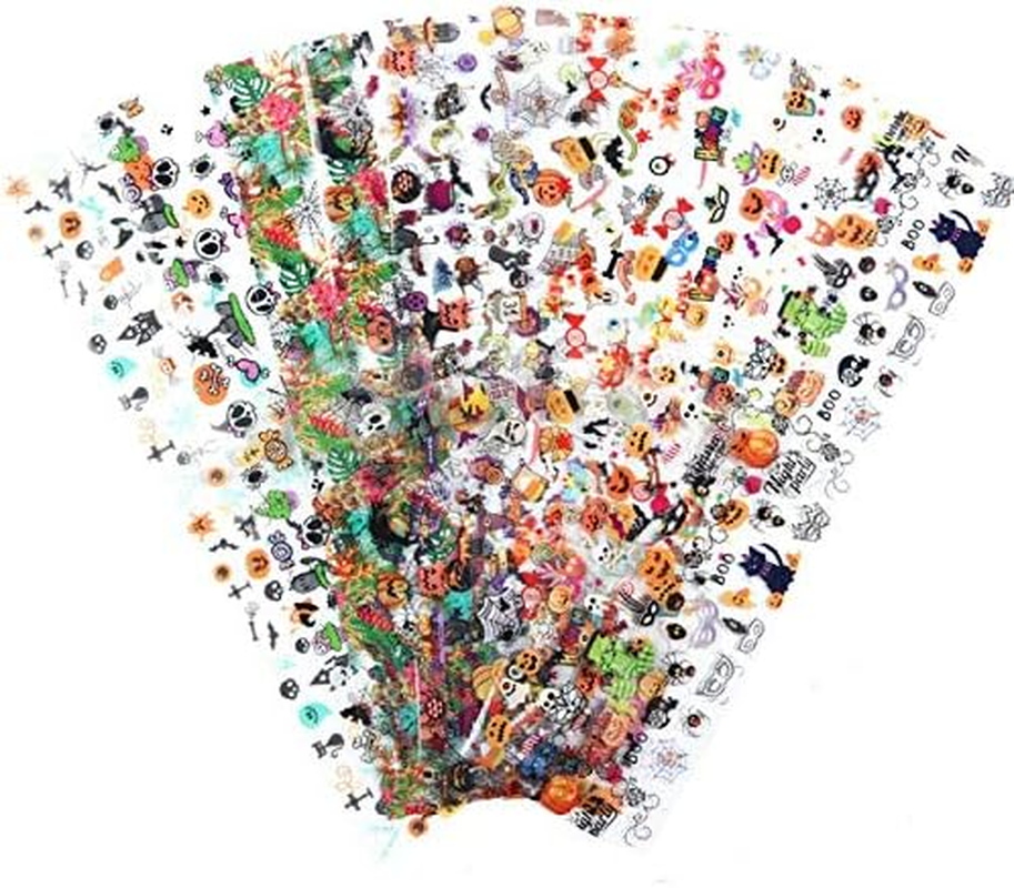 10Pcs Halloween Style Nail Sticker Decal DIY Nail Art Sticker Decoration Supplies 20Cmx4Cm Zhengpingpai image number 5