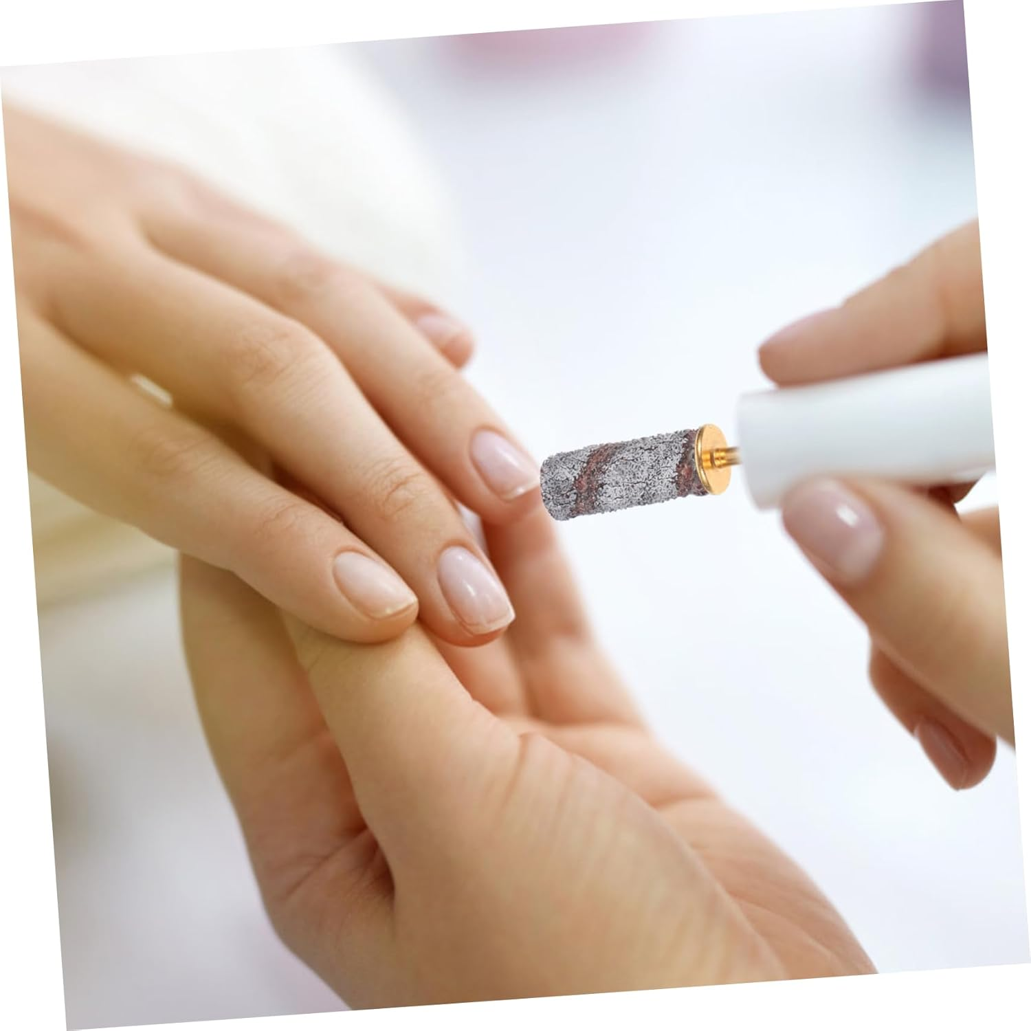 60Pcs Nail Drill Sanding Bands Assortment Mini 3.1Mm Fine Grits 80# 120# 180# 240# for Manicure and Pedicure Nail Art Filing 4-Compartment Storage Box