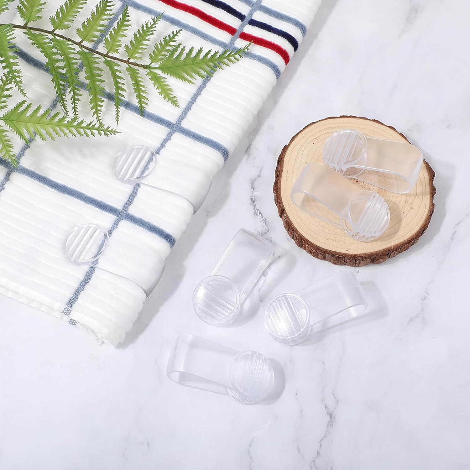 Transparent Towel Clips for Kitchen and Bedding, 8-Piece Set, Needle-Free Sheet Fixers image number 1