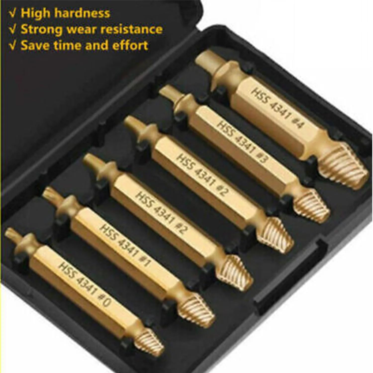 6Pcs Damaged Screw Extractor Speed Out Drill Bits Broken Bolt Remover Tool Kit image number 5