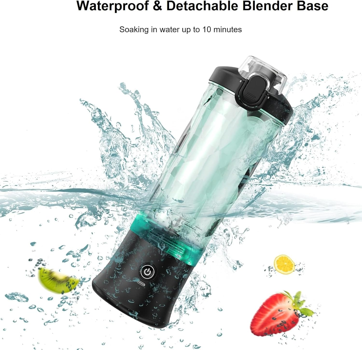 Portable Blender 20 Oz Personal Blender for Smoothie, Fruit Juice, Milk Shake Rechargeable 6 Sharp Blades Juicer Blender Cup for Kitchen Home Travel Gym Office Sports Black image number 1