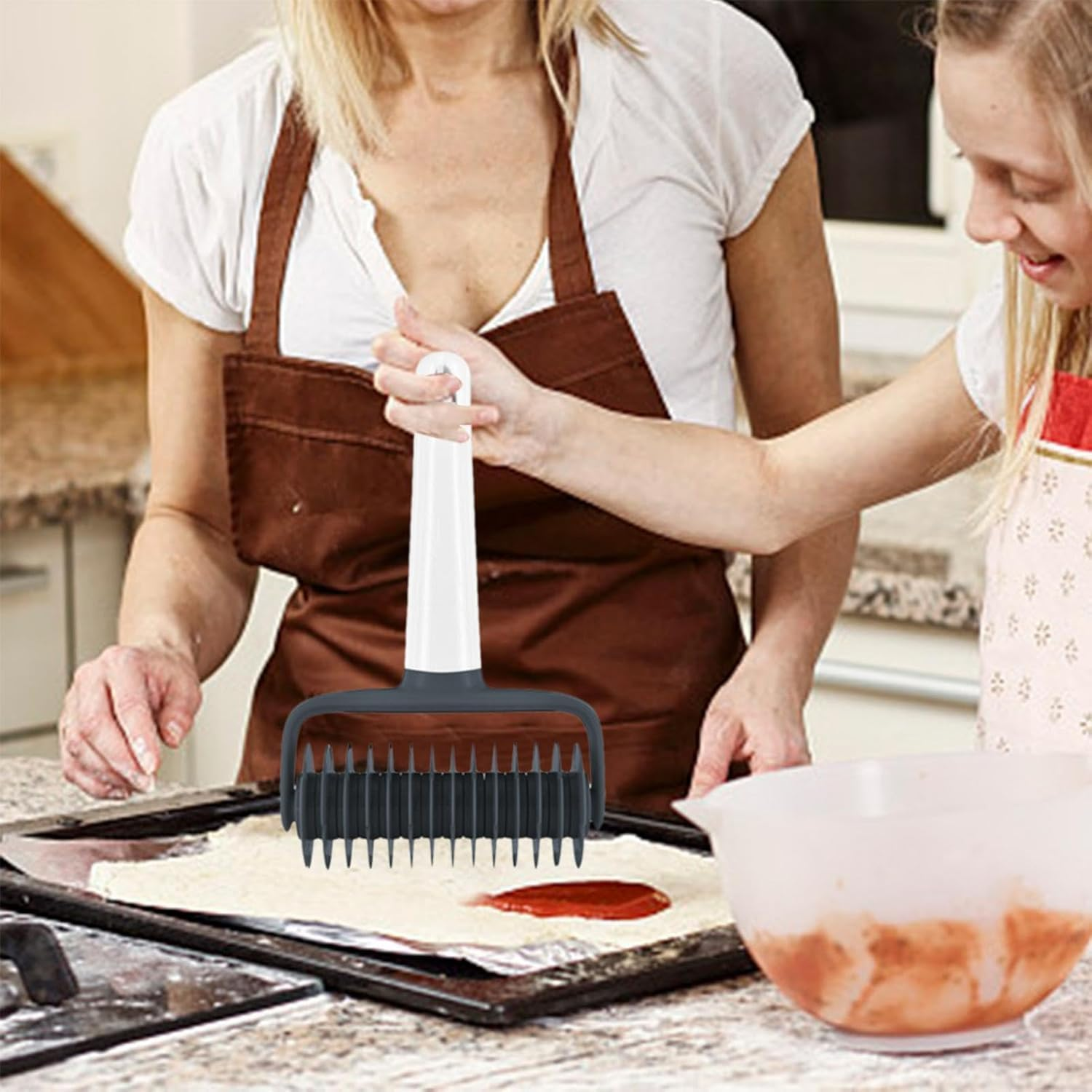 THJOPOKEEL Pizza Lattice Cutter Pastry Lattice Roller Cutter with Long Handle Pizza Bread Pastry Crust Roller Cutter, for Baking Tool for DIY Pastry Bread Pizza Dough Pastry Crust Roller Cutter image number 6