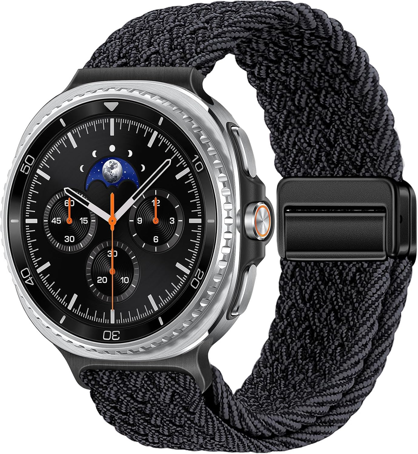 KEYSJEFF Braided Magnetic Bands for Galaxy Watch 8 Band 40Mm 44Mm,Elastic Nylon Sport Strap Stretchy Fabric Wristbands Compatible with Samsung Galaxy Watch 8 Classic Bands 46 Mm