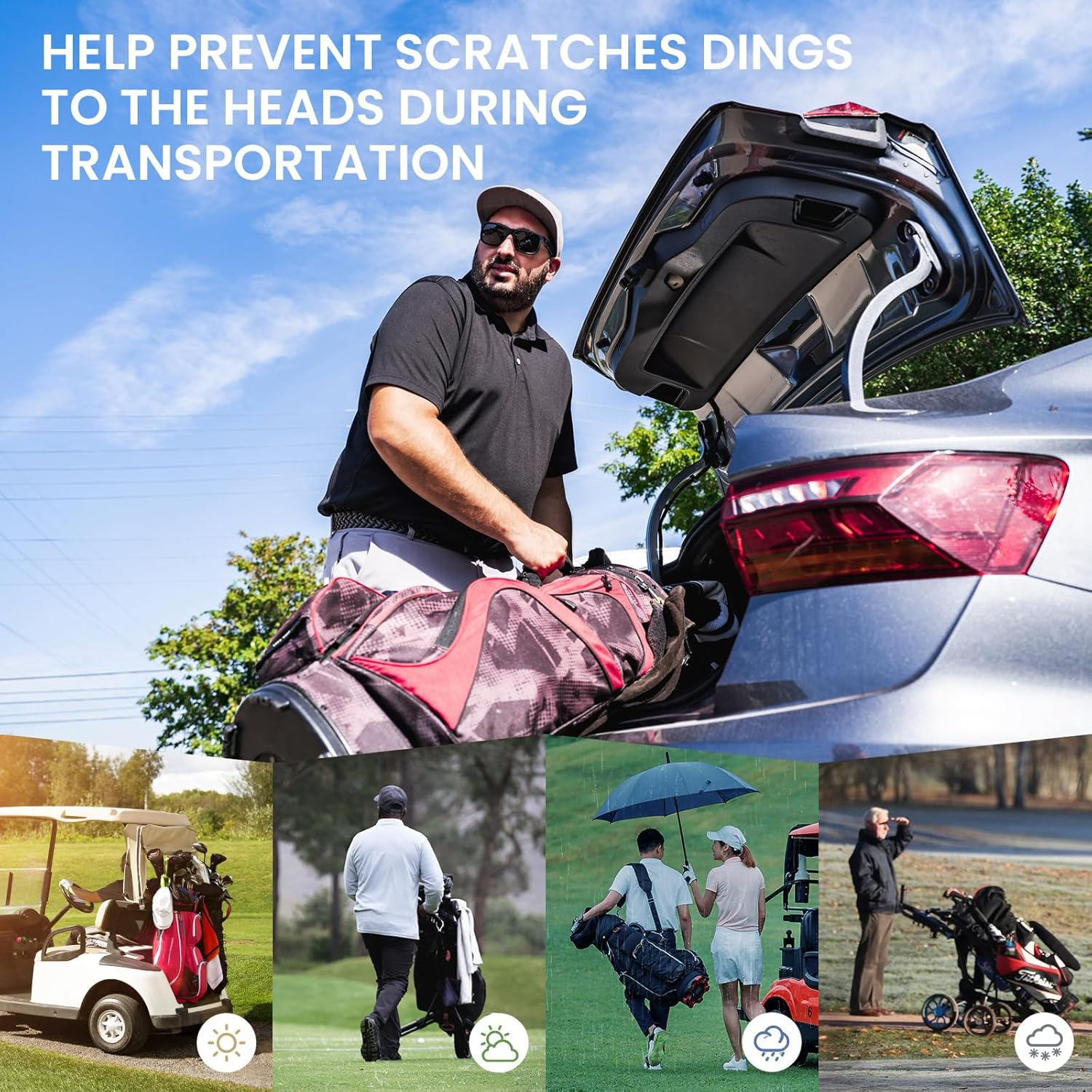 Golf Head Covers Iron Set 12 Piece 3 4 5 6 7 8 9 Lw Pw Sw Aw for Both Left and Right Handed, Leather Irons Club Headcovers Deluxe Color Black Blue Red Universal Fit All Brands - 1 Side-Purple image number 4