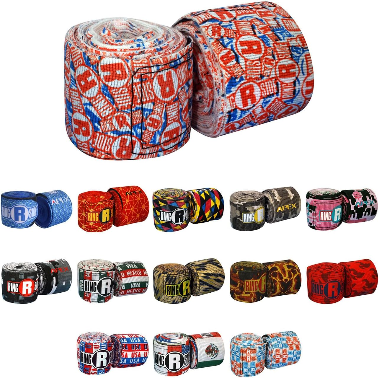 Ringside Apex Boxing Training Hand Wraps (Pair) - Camo Black/White image number 6