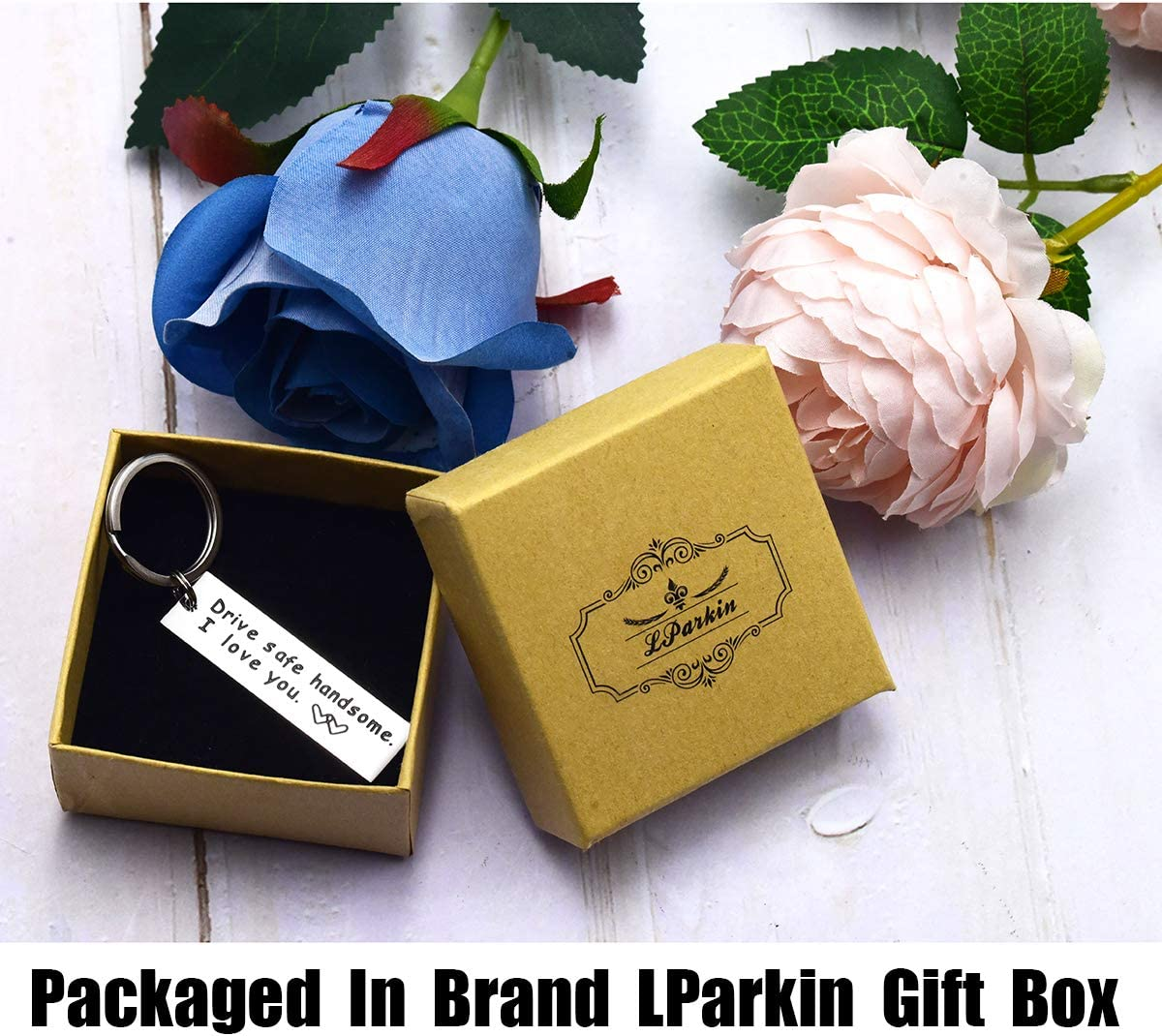 Lparkin Drive Safe Keychain Handsome I Love You Trucker Valentines Day Stocking Stuffer image number 3