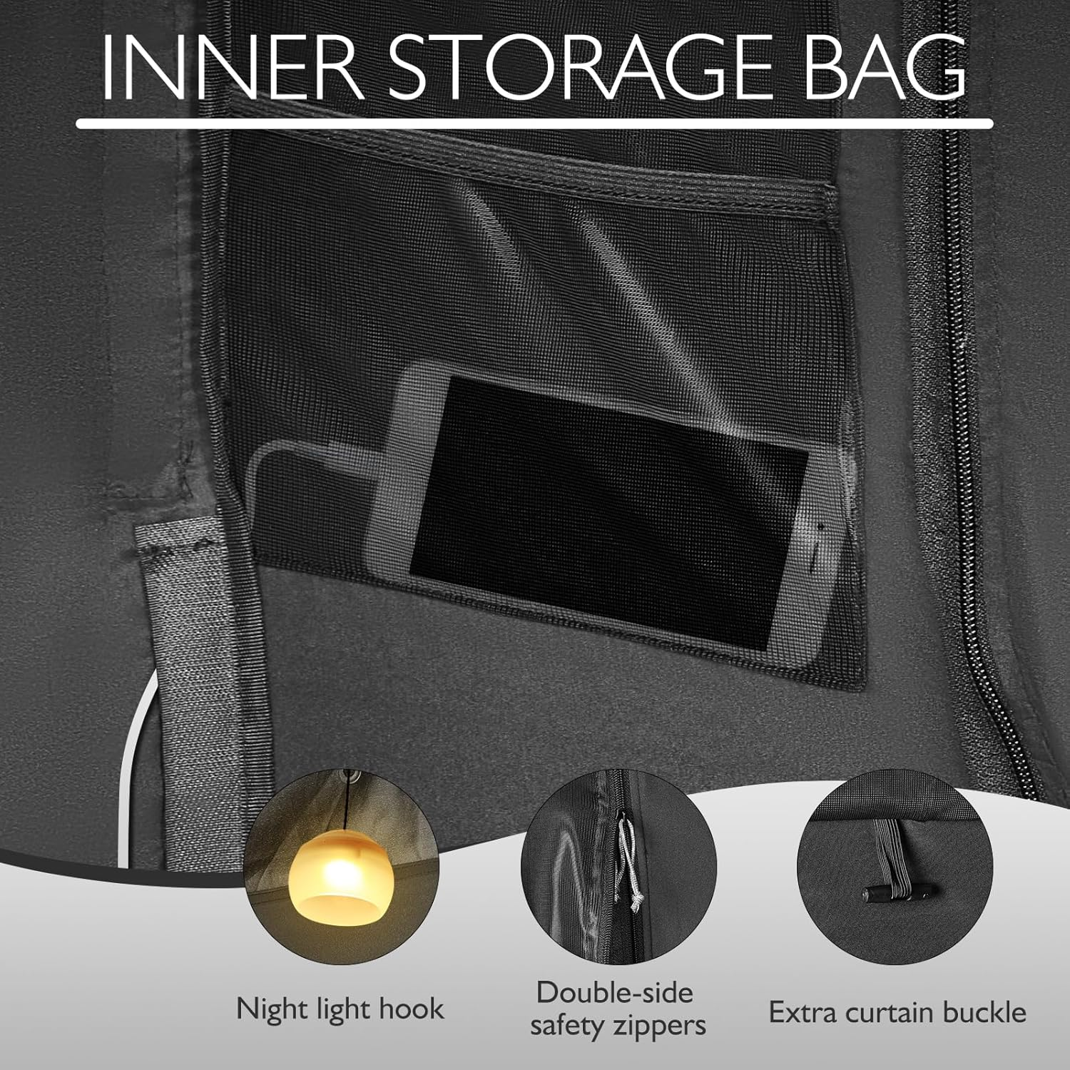 YAVIL Queen Bed Canopy Tent - Portable Dream Tent Indoor Sleeping 70% Blackout image number 2