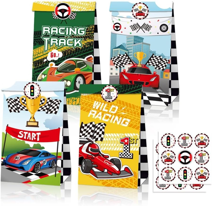 12 Pack Racing Car Wheels Party Favour Boxes Red & Blue Treat Boxes for Kids Birthday Speed Track Theme Goodie Boxes for Lollies, Candy, Snacks & Party Decorations image number 2