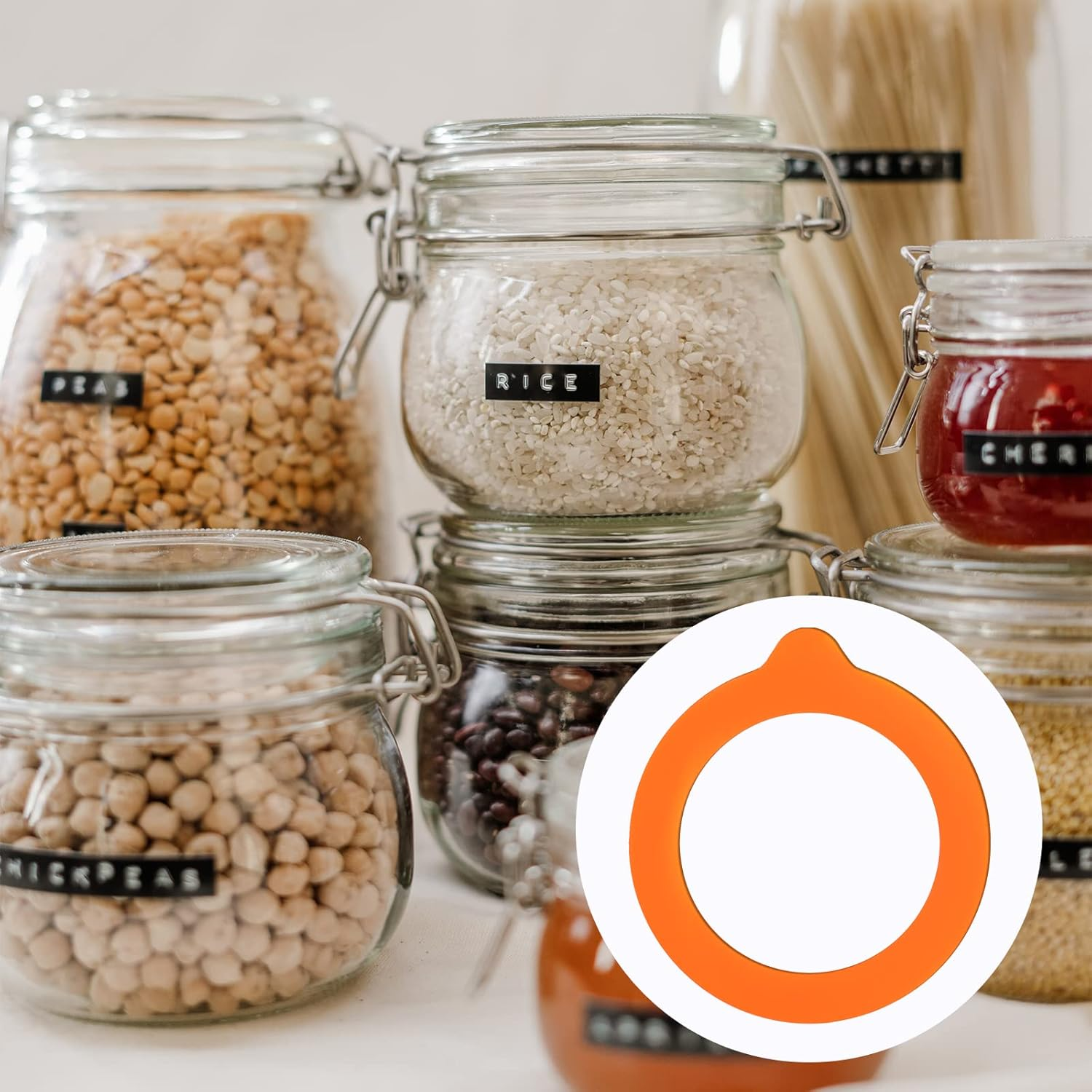 KINBOM 6Pcs Silicone Replacement Gasket Seals, Mason Jar Rubber Seals Sealing Ring Silicone Gaskets for Storage Jars Glass Sealed Cans (3.7Inch Outer Diameter, 2.7Inch Inner Diameter) image number 6