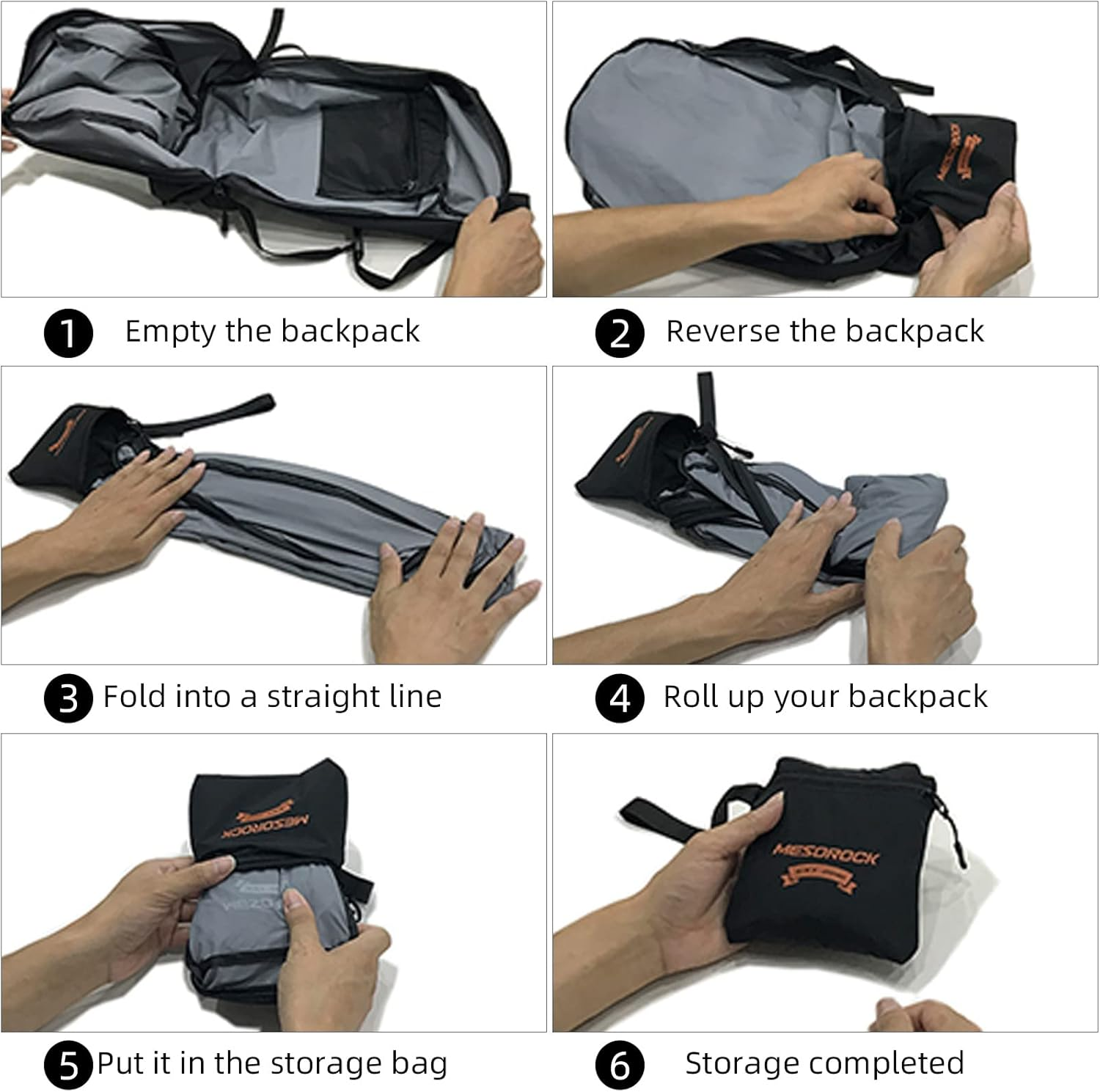 Motorcycle Helmet Backpack Foldable Large Capacity Nylon Bags Waterproof Lightweight Cycling Riding Storage Bag, Outdoor Sports Basketball Bag, Ski Helmet Bag image number 5