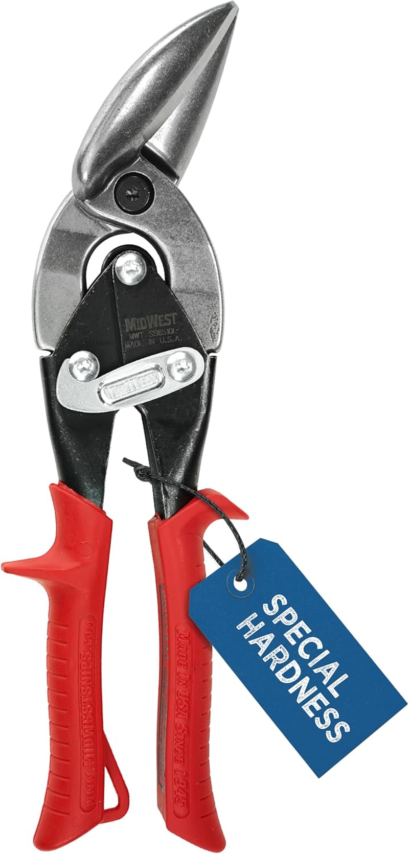 MIDWEST Aviation Snip - Left Cut Offset Stainless Steel Cutting Shears with Forged Blade & KUSH'N-POWER Comfort Grips - MWT-SS6510L image number 5
