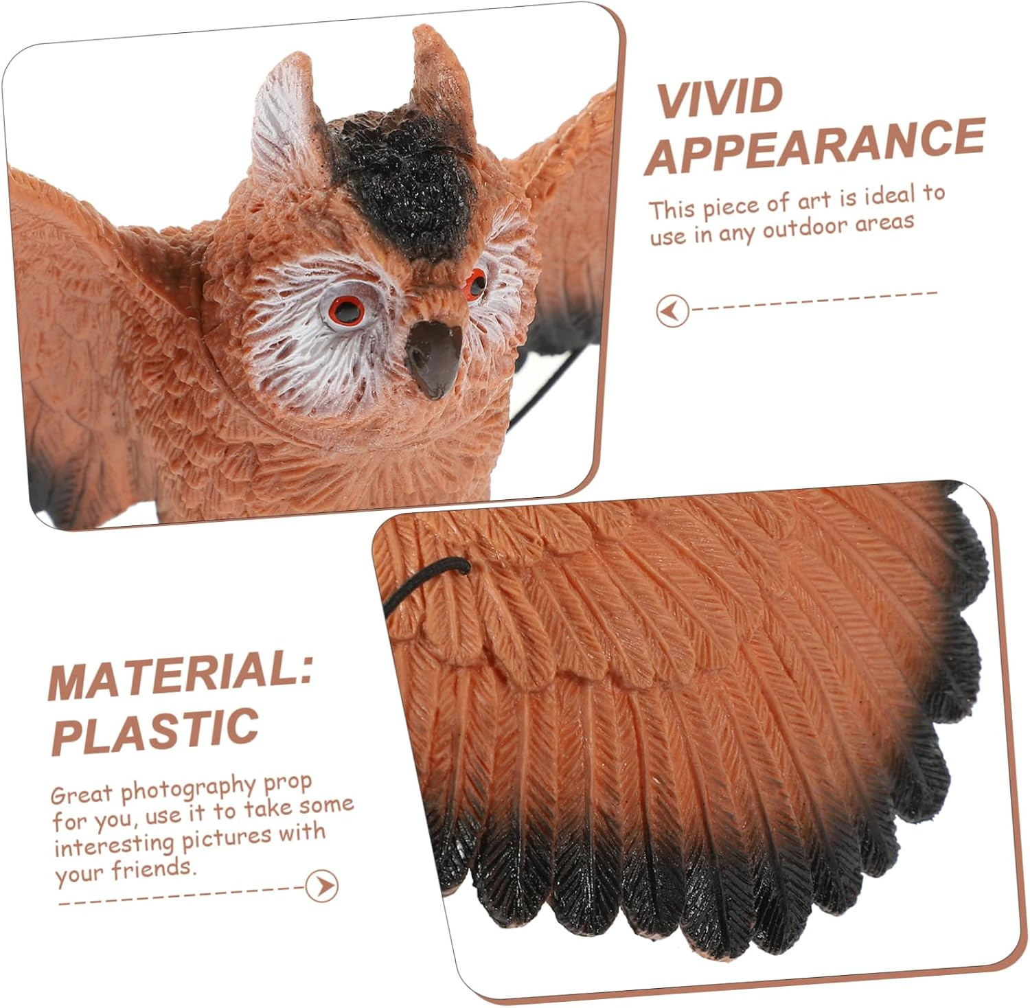 OFFSCH Hanging Rotating Owl Bird Deterrent Ornament Outdoor Garden Yard Bird Repellent Devices for outside Decorative Owl Statue for Pigeon Seagull and Bird Deterrents image number 5