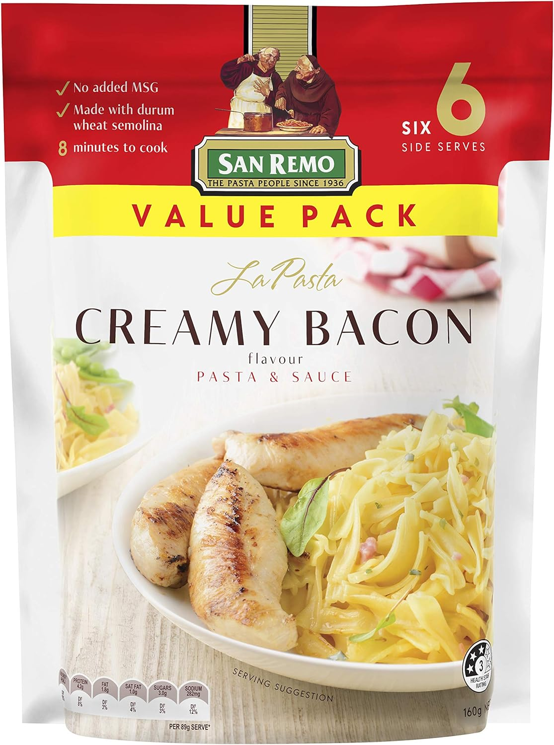 San Remo La Pasta Creamy Bacon, 160 G, Creamy Bacon image number 1