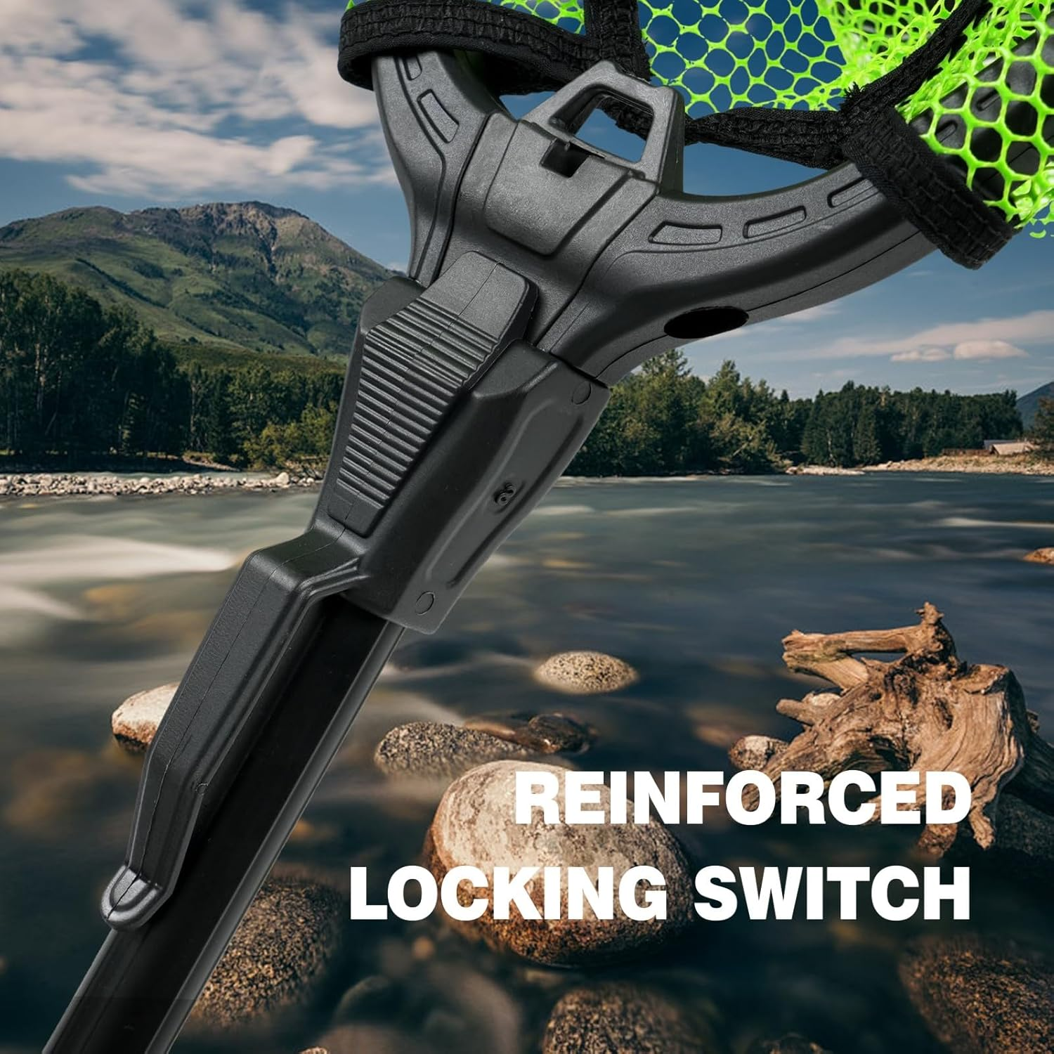 Black Paw Floating Fishing Net Foldable Telescopic Fish Landing Net Rubber Coated Fishing Net for Kayak, Fly, Trout, Fishing Net Freshwater Saltwater image number 1