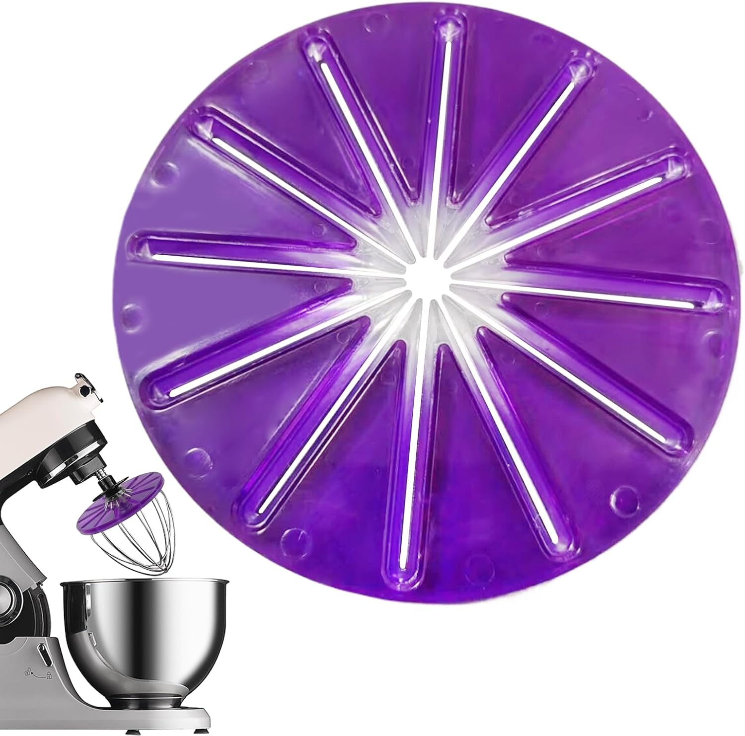 Round Stand Mixer Wiper, Anti-Splatter Baffle for 6-Wire Whisks, Bowl Wiper Attachment for Easy Cleaning, Multi-Purpose Kitchen Tool Splatter Guard, Wear-Resistant Kitchen Gadget