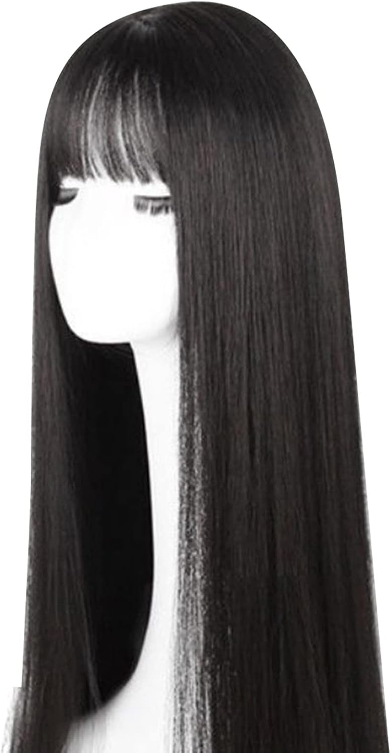 Long Straight Wig, Long Straight Wig, Synthetic Wig, Black, Straight Wig, Long Wig with for Women, Heat Resistant, Fashionable, Elegant, Synthetic image number 1