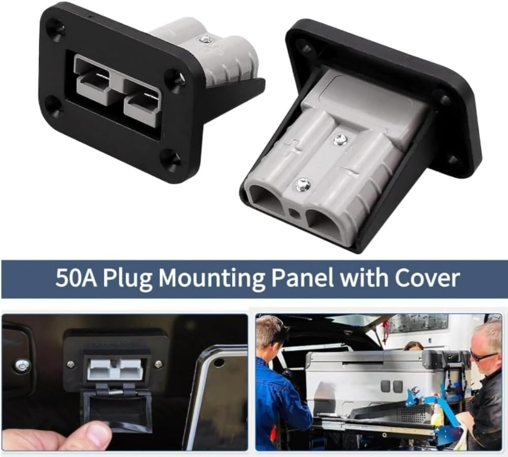 Fabselection 50A 12-24V DC Flush Mount Recessed Plate, Plug Mounting Panel for Anderson SB50 Series Connectors image number 3