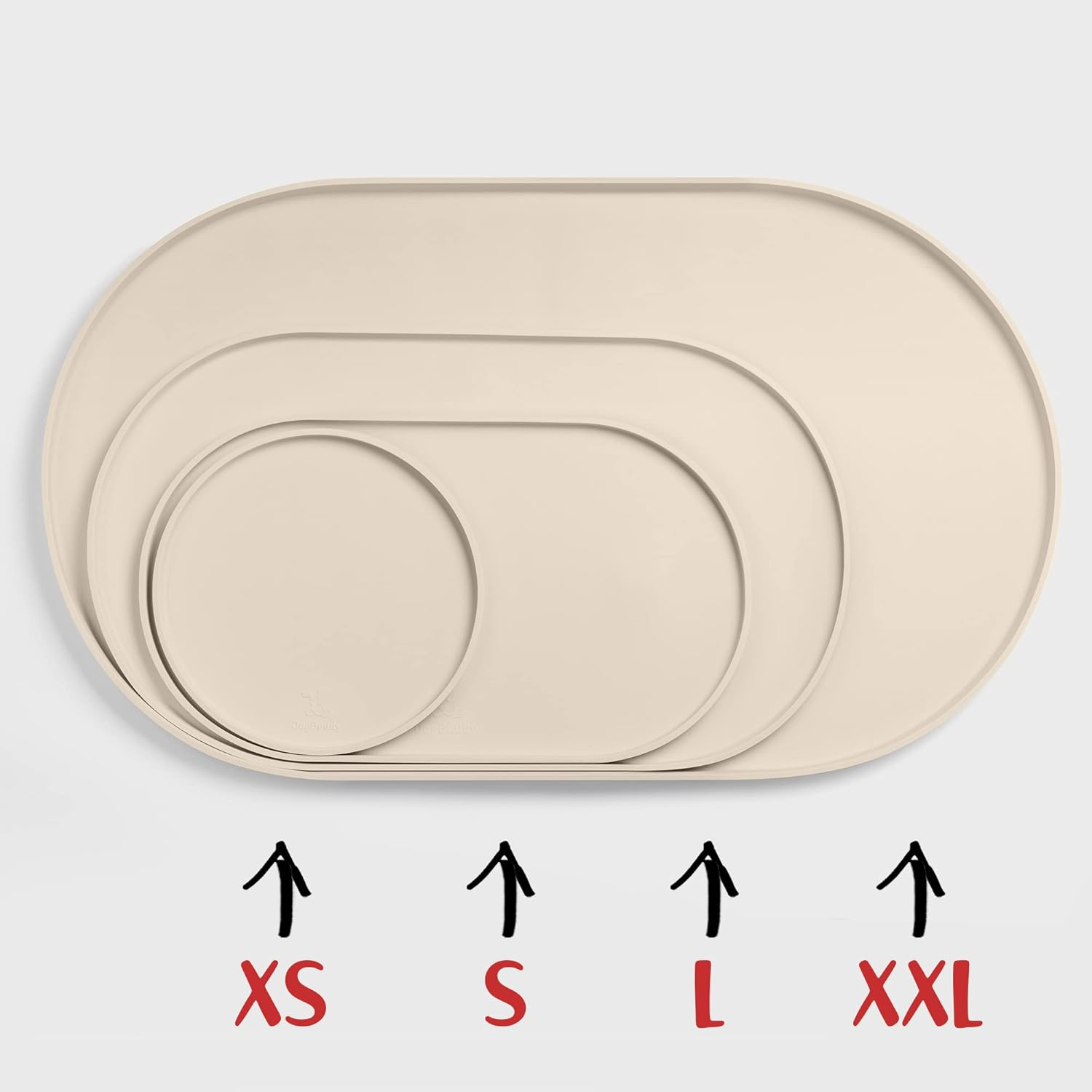 Dogbuddy Dog Food Mat, Small (19X11), Large (24X14), Nonslip Pet Food Mat, Silicone Dog Bowl Mat, Washable Dog Mat for Food and Water, Waterproof Dog Food Mats for Floors (Small, White Sand) image number 2