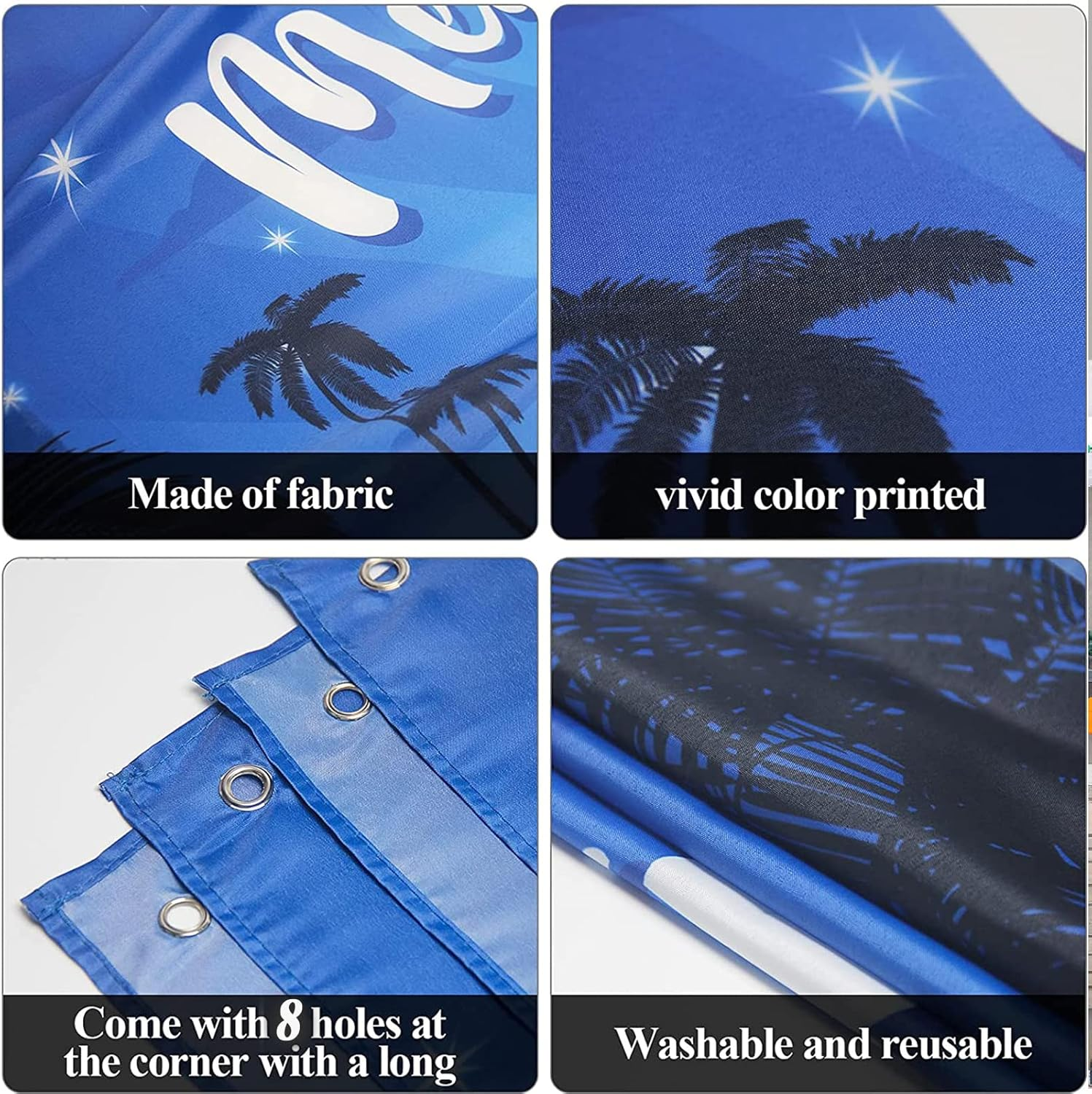 Gisgfim Outdoor Holy Nativity Christmas Holiday Garage Door Banner Cover Large Manger Scene Religious Blue 2023 Christmas Backdrop Decoration - Big Size 6X13Ft image number 1