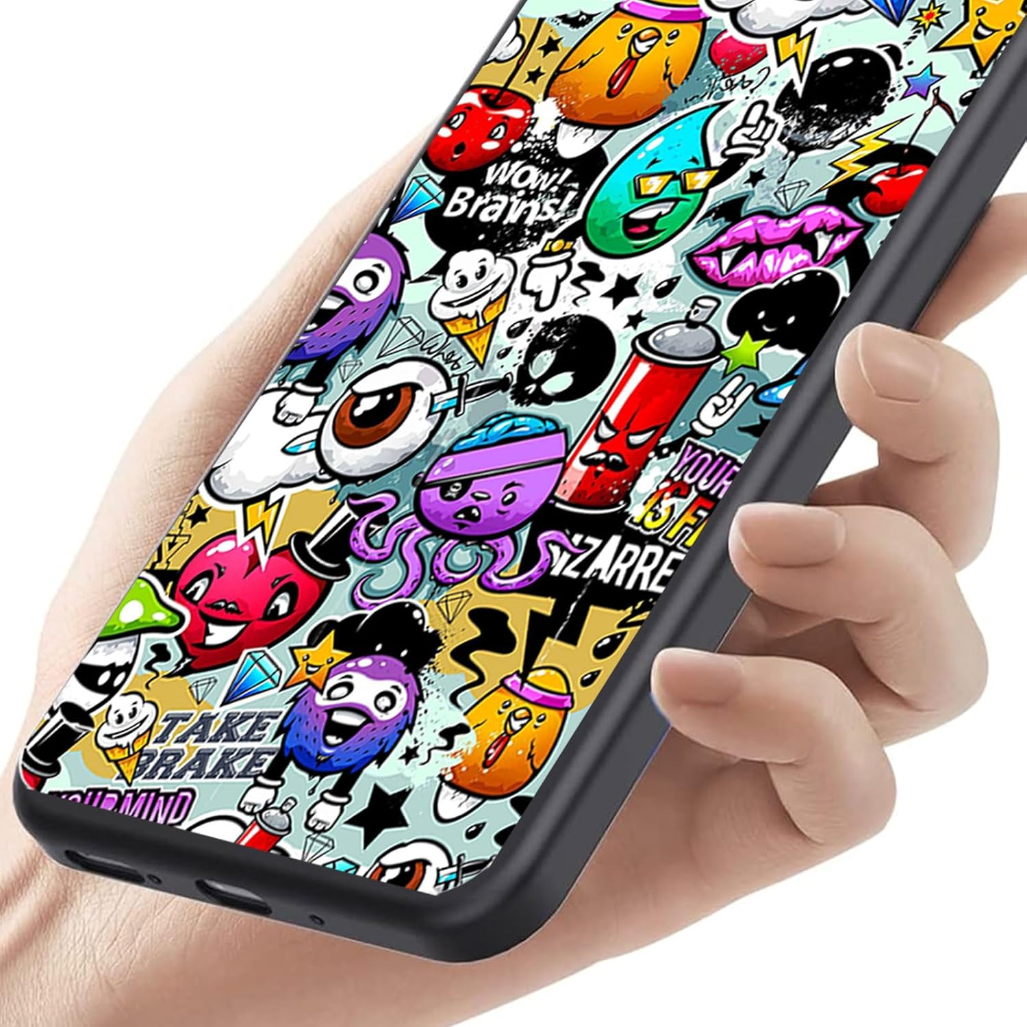 LYZXMY Case for Xiaomi Redmi 15 4G/5G (6.9 Inches) + Tempered Film Screen Protector - Black Soft Silicone Protective Case Flexible TPU Case - Monster