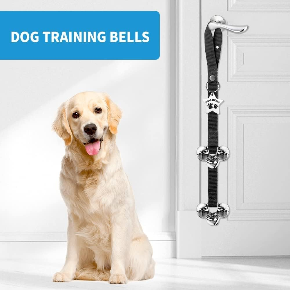 Dog Doorbells Dog Bell Puppy Potty Training Doorbells Adjustable Door Press Bell for Hanging on Door Knob, Training Your Puppy Easily with 7 Large Dog Training Bells Clear Ring image number 2
