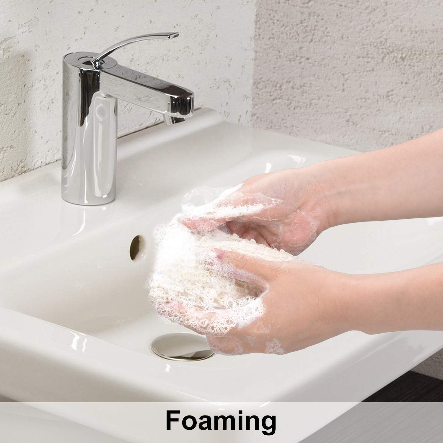 2 X Natural Soap Bags - Organic Bags Made of Sisal & Cotton - Soap Bags for Solid Shampoos & Soap Residues - for More Foam Building & Drying Soap - Natural Bag for Exfoliating and Massage image number 2