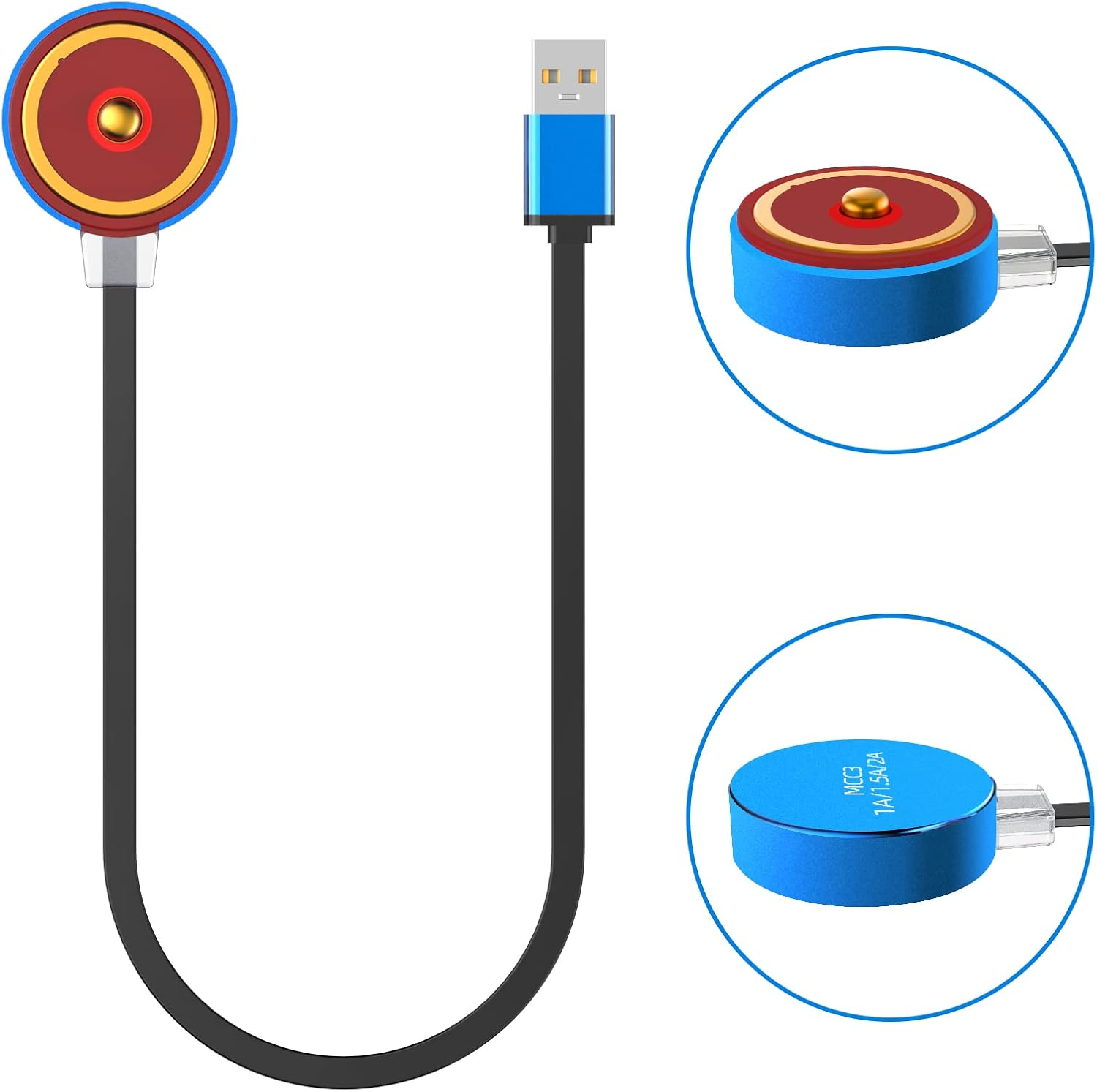 MCC 3 Magnetic Charger Compatible with Olight Odin Series, Olantern Series, Perun, Perun 2, Javelot, Marauder Mini, Seeker 3 Pro, Warrior Series, Baton S2R, Baton 3 Pro/Max, 3.3 FT/1M image number 6