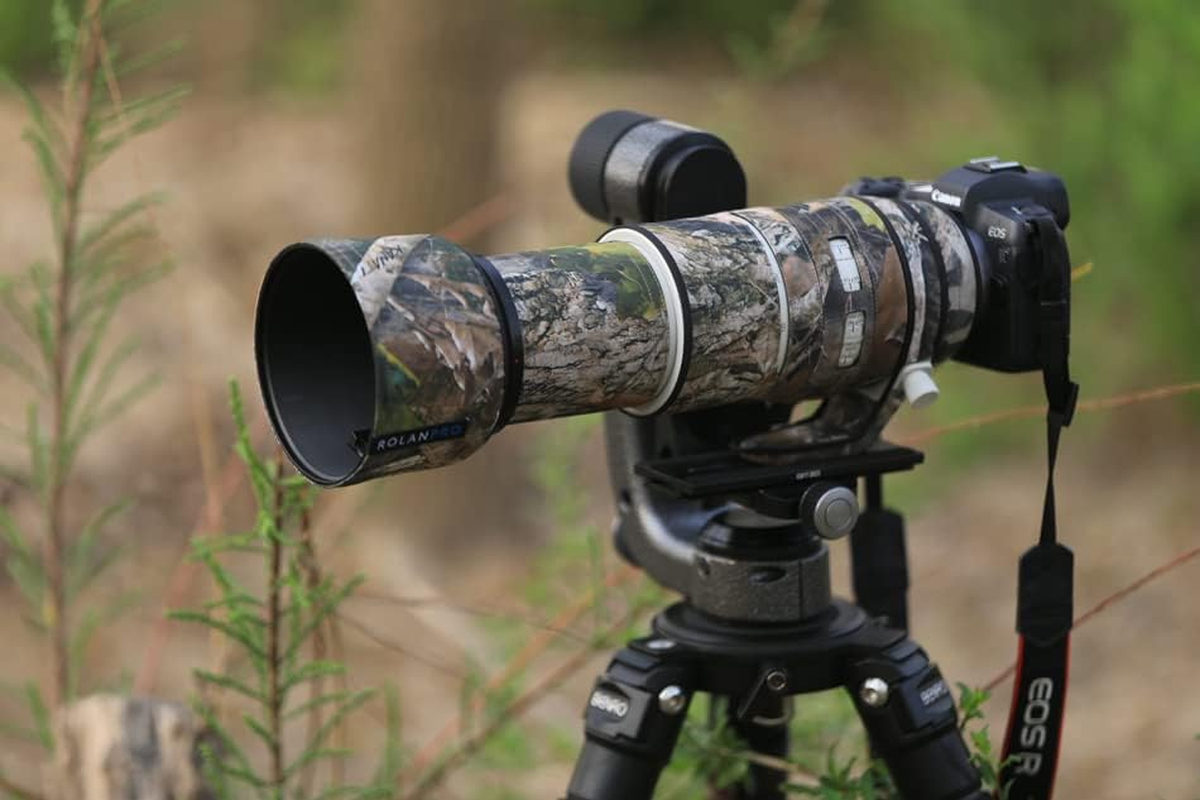 ROLANPRO Waterproof Lens Cover for Canon RF 100-500Mm F/4.5-7.1 L Is USM Camouflage Rain Cover-#10 Tree Waterproof - 28 Wilderness Camo Waterproof image number 6