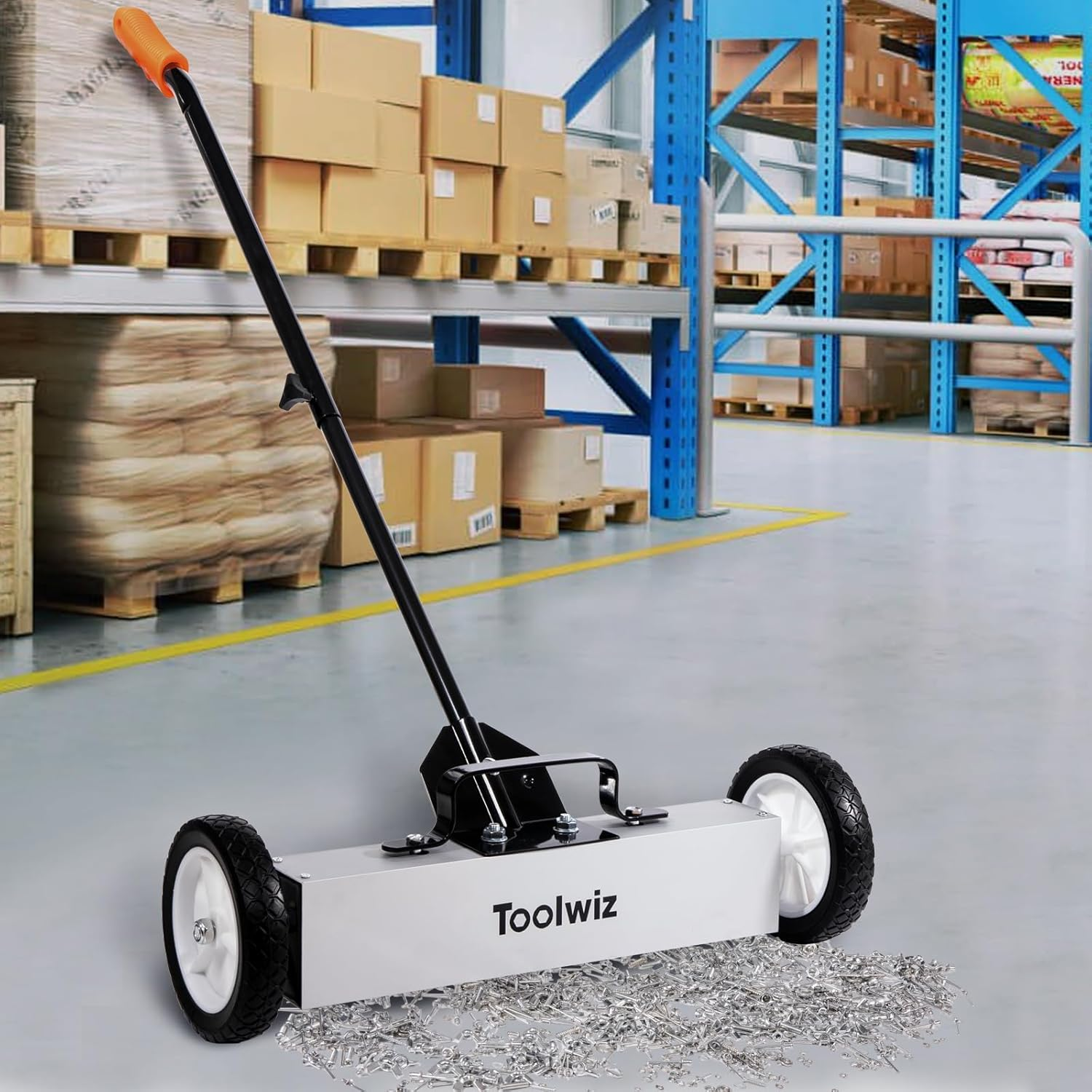 Magnetic Pick up Sweeper 15Kg 24" Large Magnet Pickup Lawn Sweeper Roofing Tools,Yard Magnet with Telescoping Holder and Quick Release Latch Industrial Magnets Heavy Duty image number 3