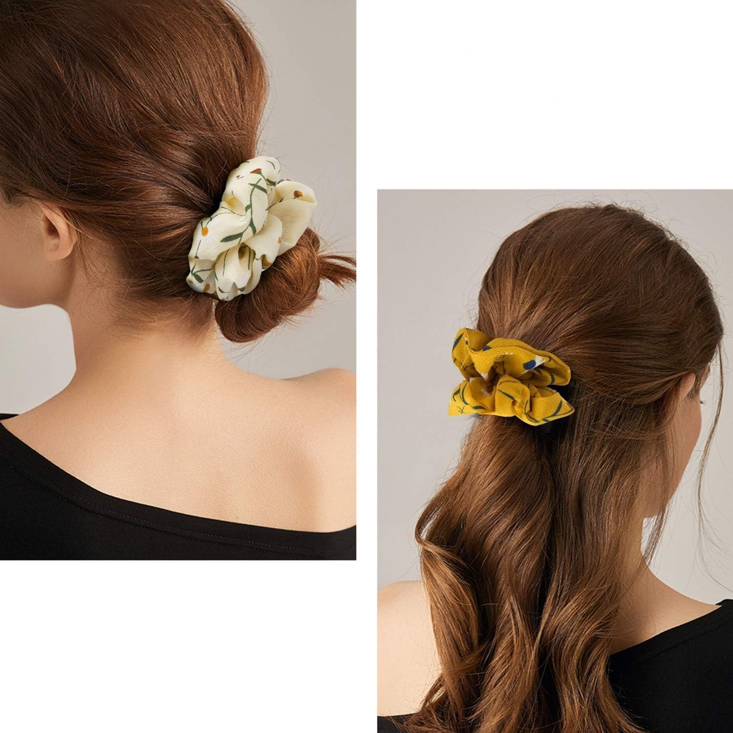 Fenglin-Joy Scrunchies Chiffon Hair Bobbles Pack of 8 Scrunchies Colourful Chiffon Girls Scrunchie Fabric for Women and Girls image number 1