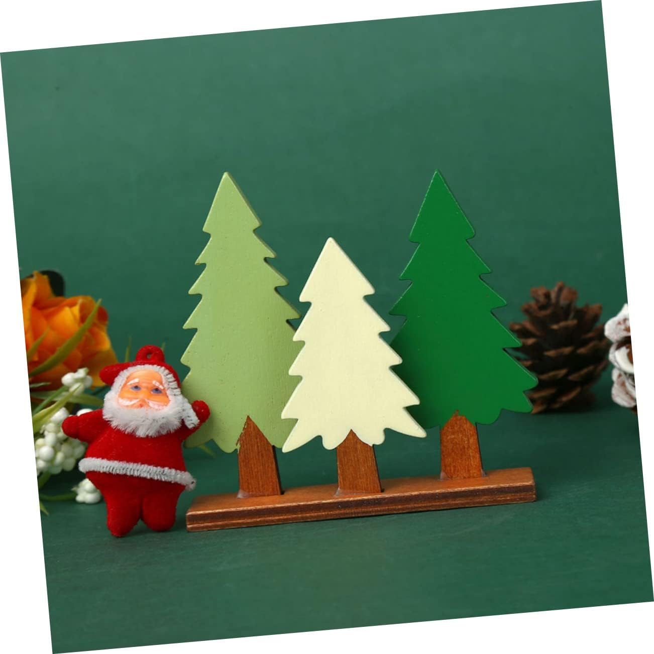 CANIGHT 1Pc Adorable Wooden Christmas Tree Decoration for Home Festive Tabletop Ornament Simulation Tree Model Fine Craftsmanship for Holiday Gatherings and Celebrations image number 3