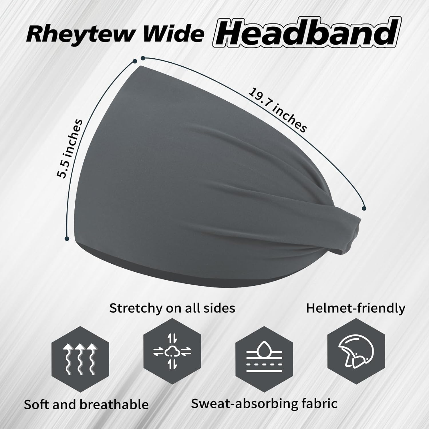 Sweat Hair Bands for Men Non Slip,Men'S Sports Headbands,8 Pieces image number 5